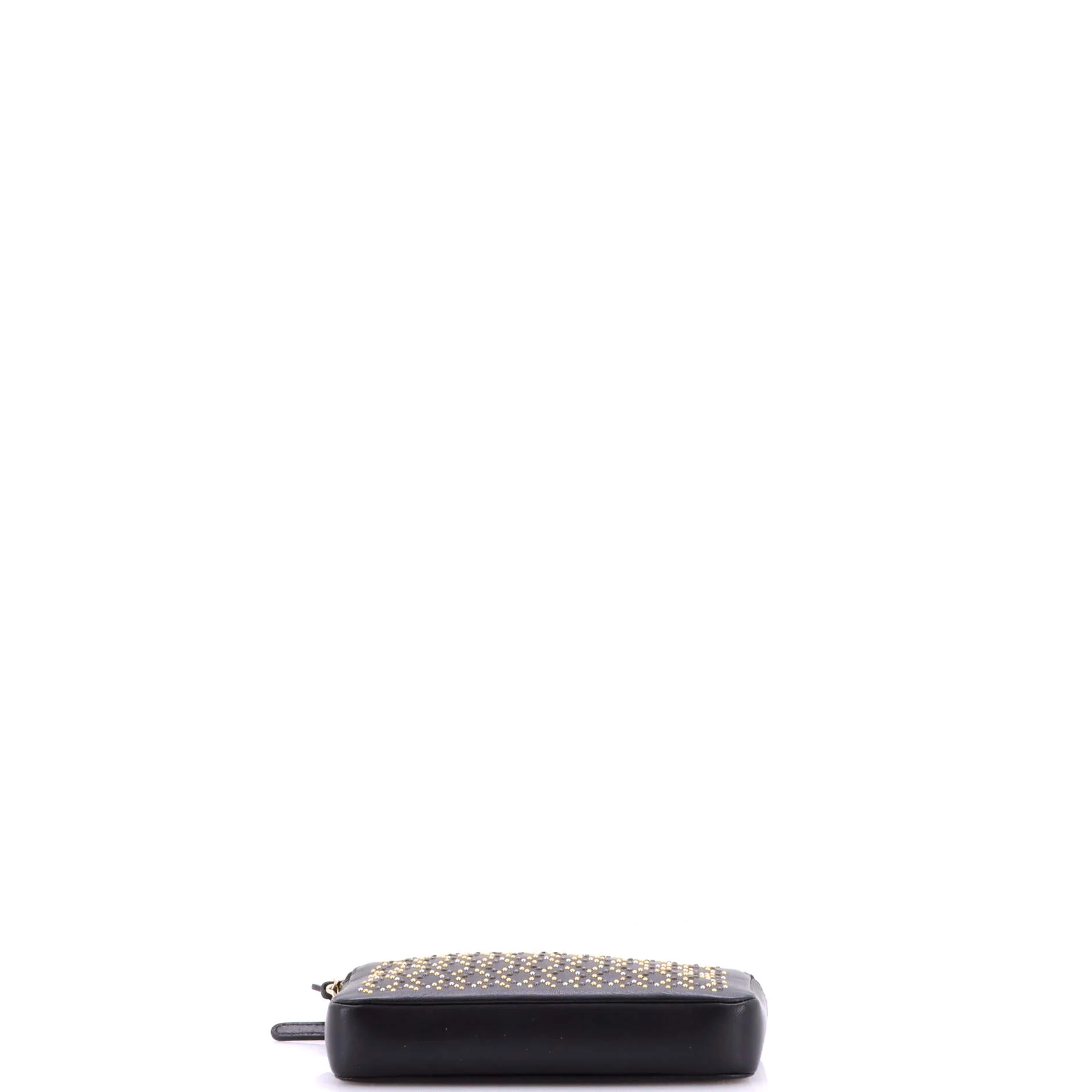 Double Zip Clutch with Chain Studded Leather - Image 4
