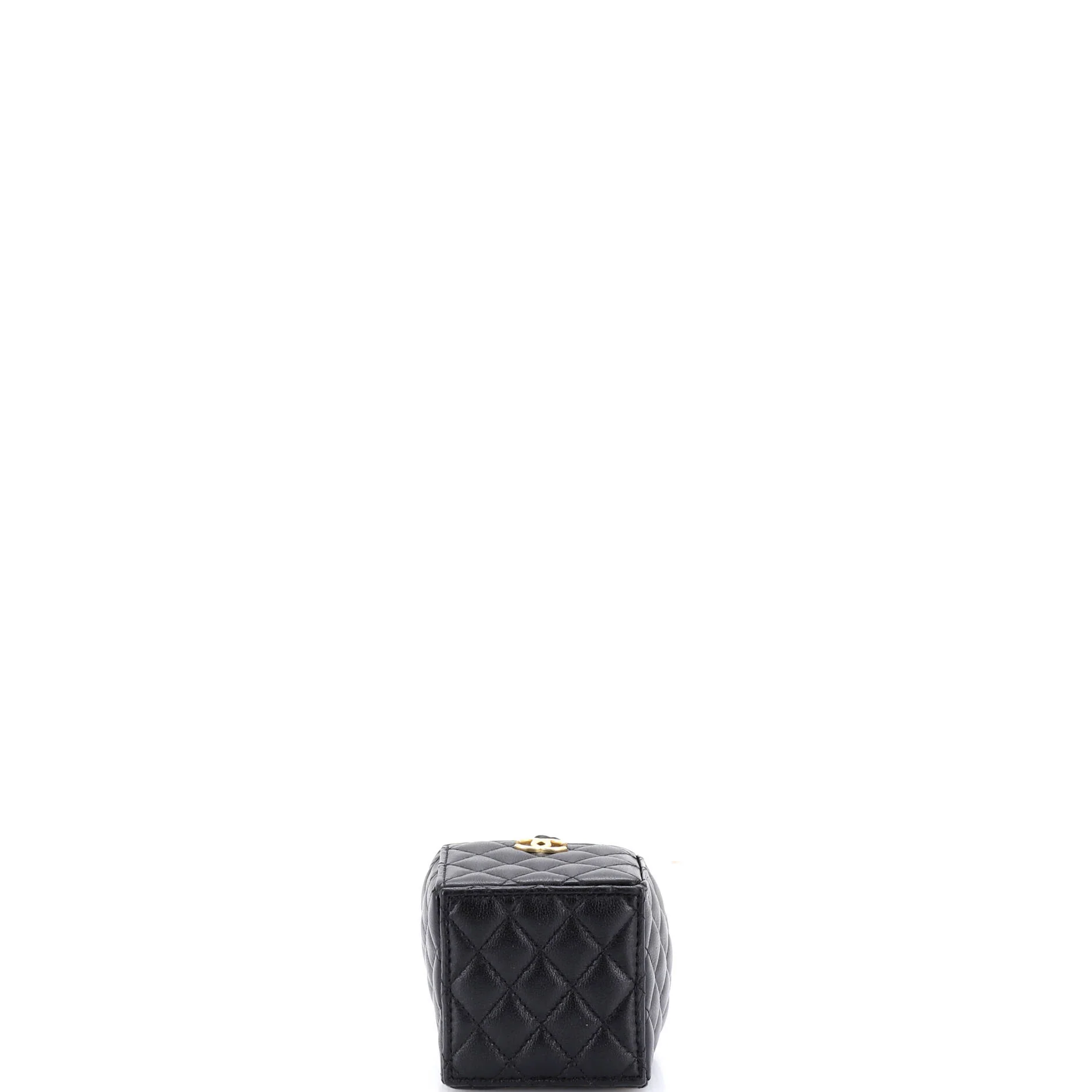 Drawstring Square Bucket Bag Quilted Calfskin Mini - Image 4