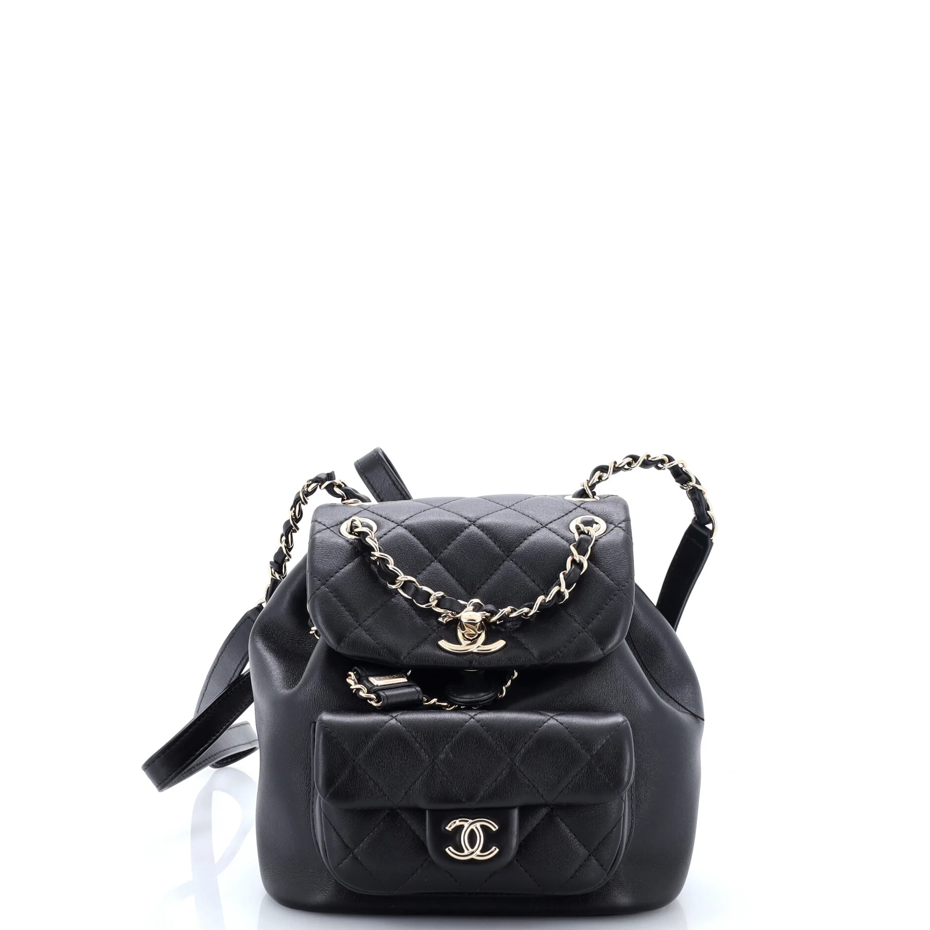Duma Drawstring Backpack Quilted Leather Small
