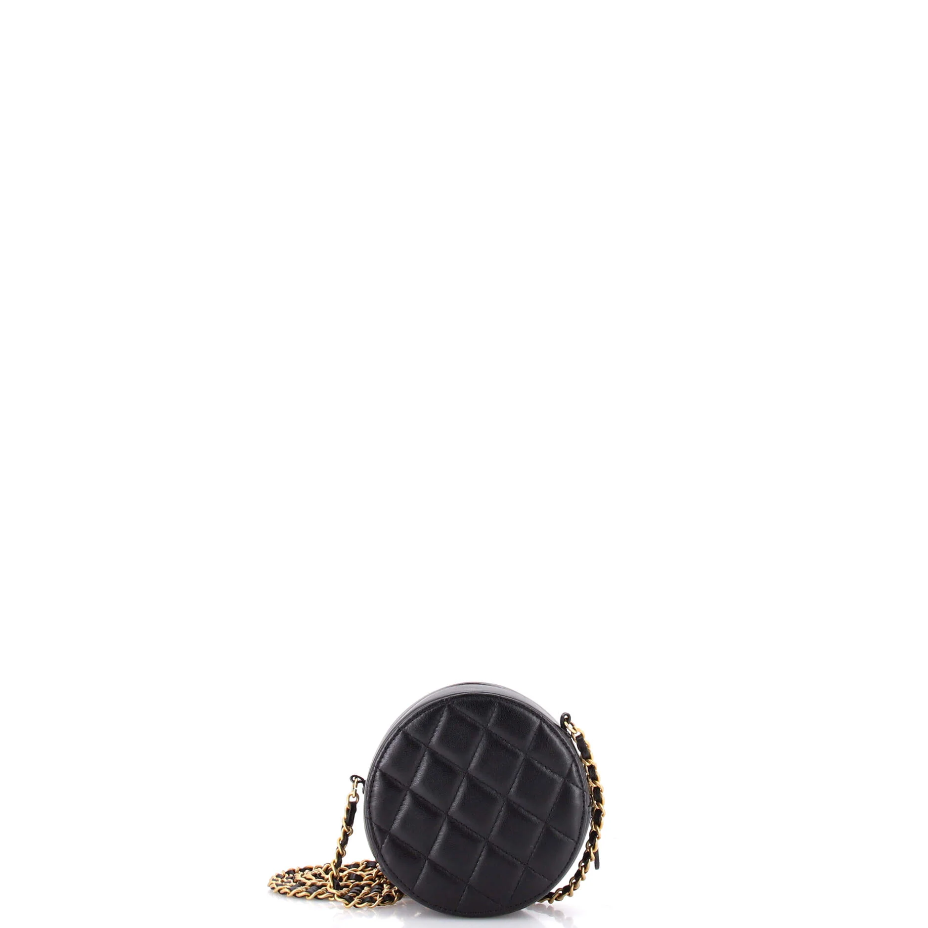 Egyptian Amulet Round Chain Clutch Quilted Calfskin Mini - Image 3