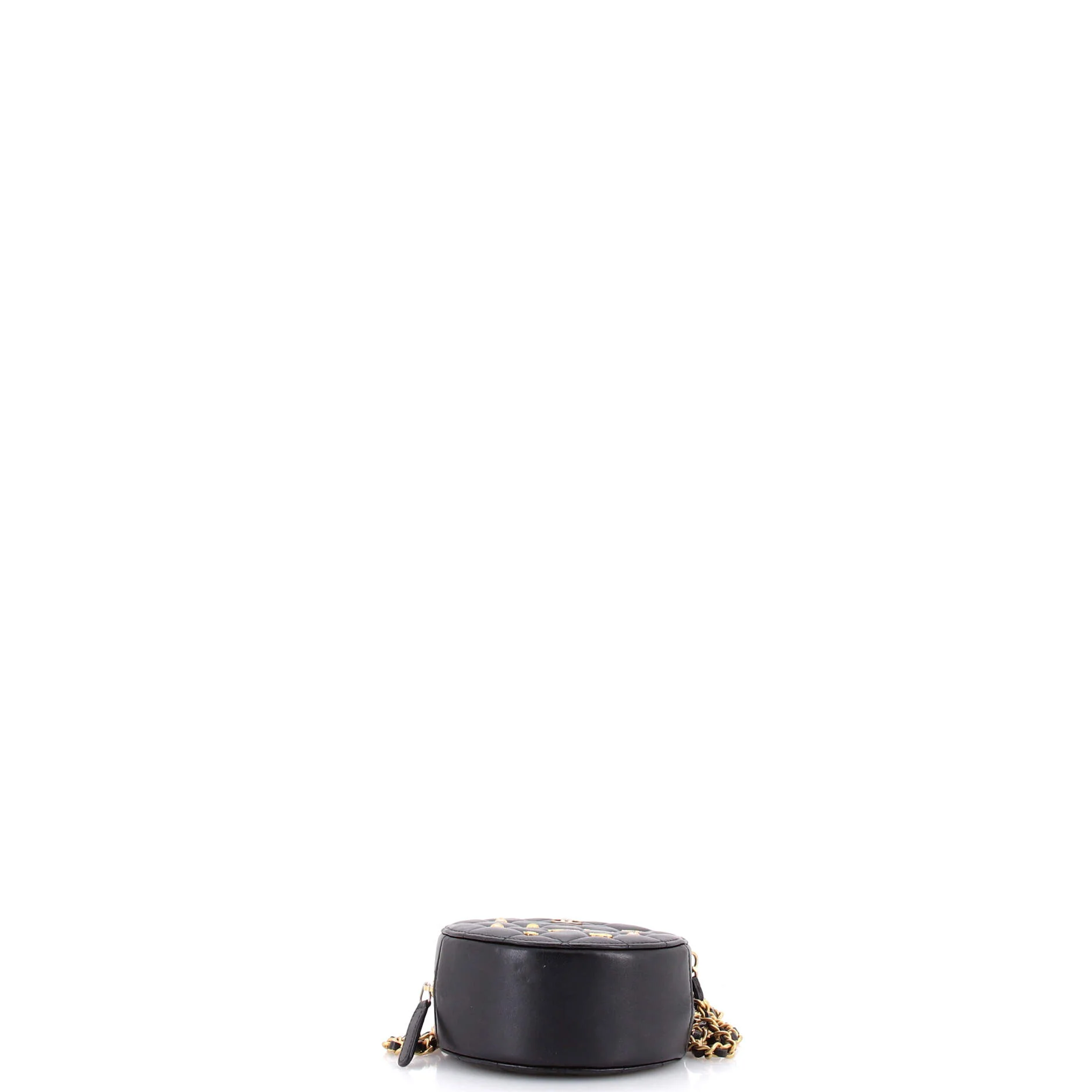 Egyptian Amulet Round Chain Clutch Quilted Calfskin Mini - Image 4