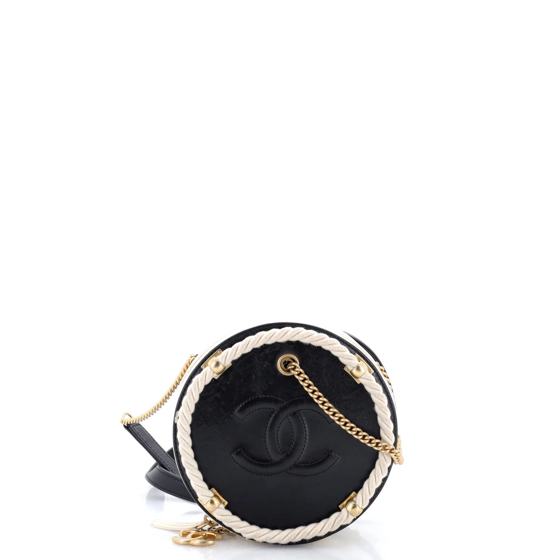 En Vogue Round Bag Crumpled Calfskin Small