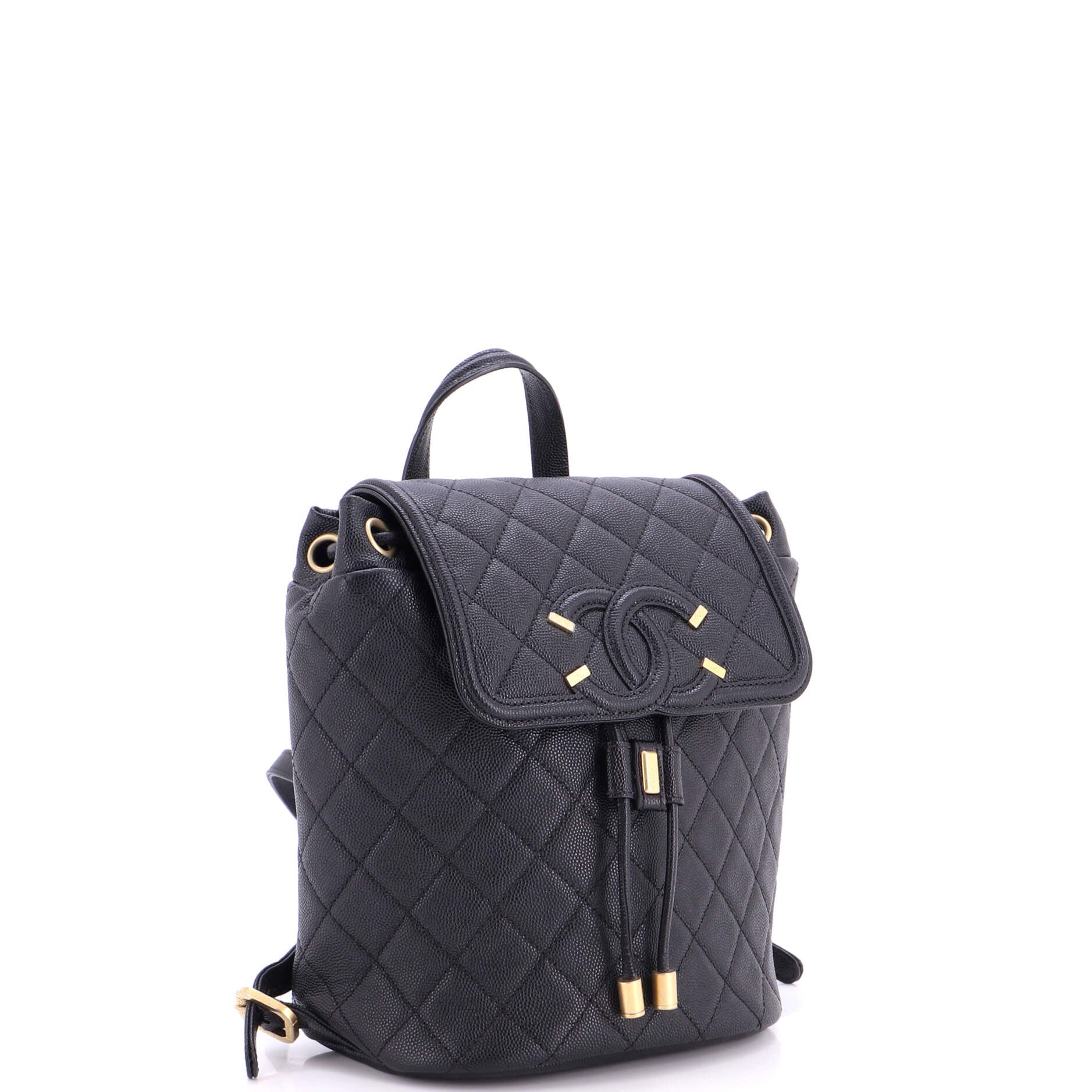 Filigree Backpack Quilted Caviar Small - Image 3