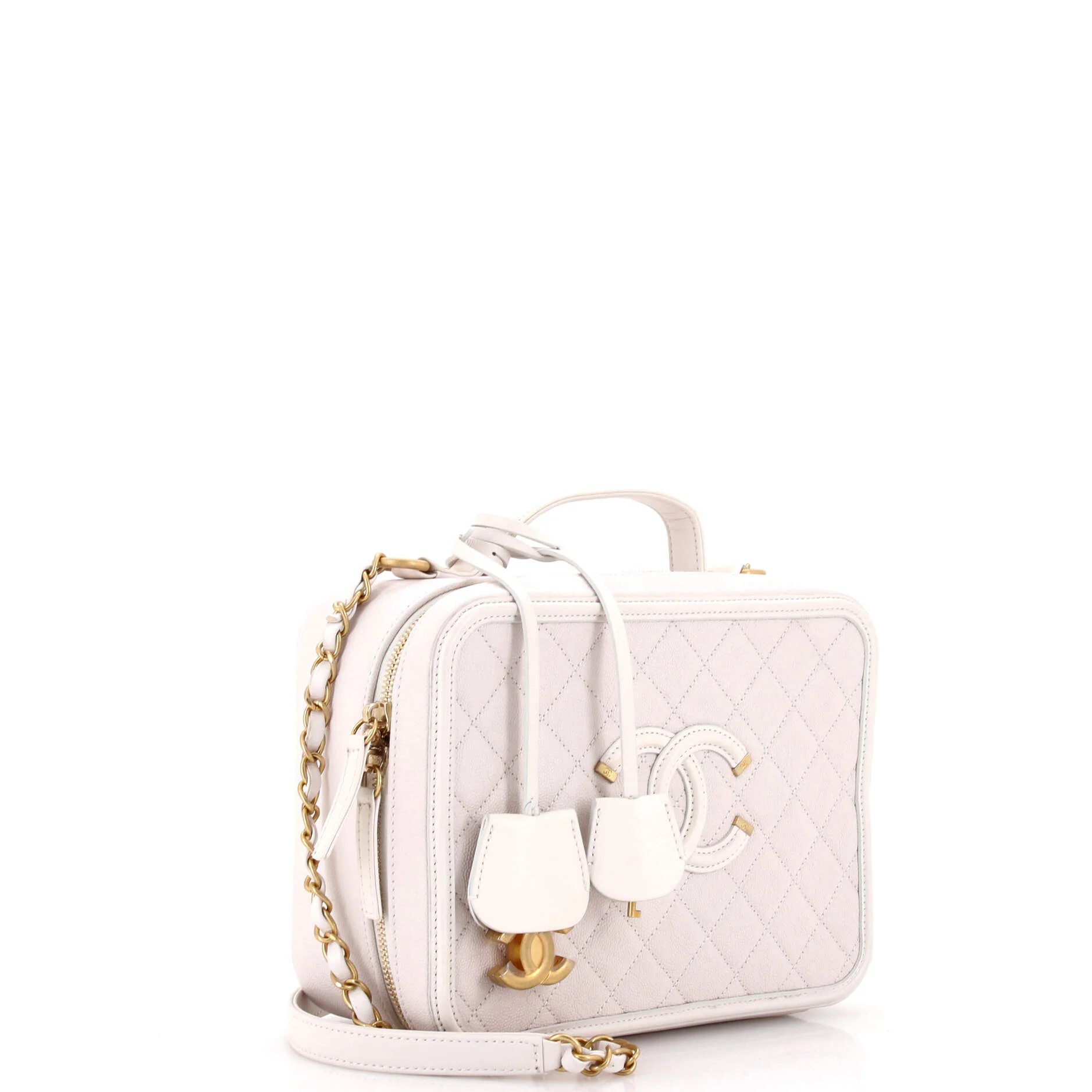 Filigree Vanity Case Quilted Caviar Large - Image 2
