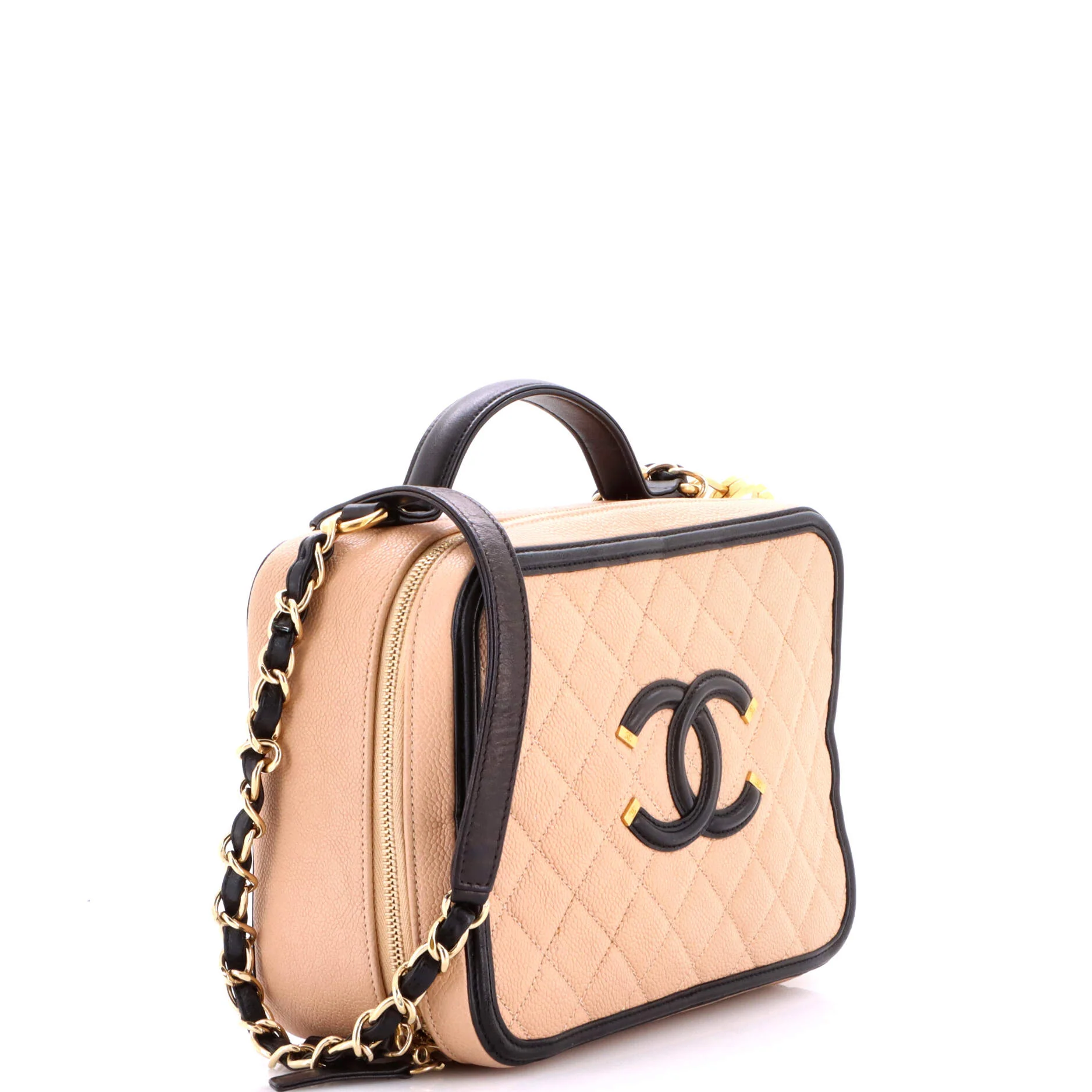 Filigree Vanity Case Quilted Caviar Large - Image 3