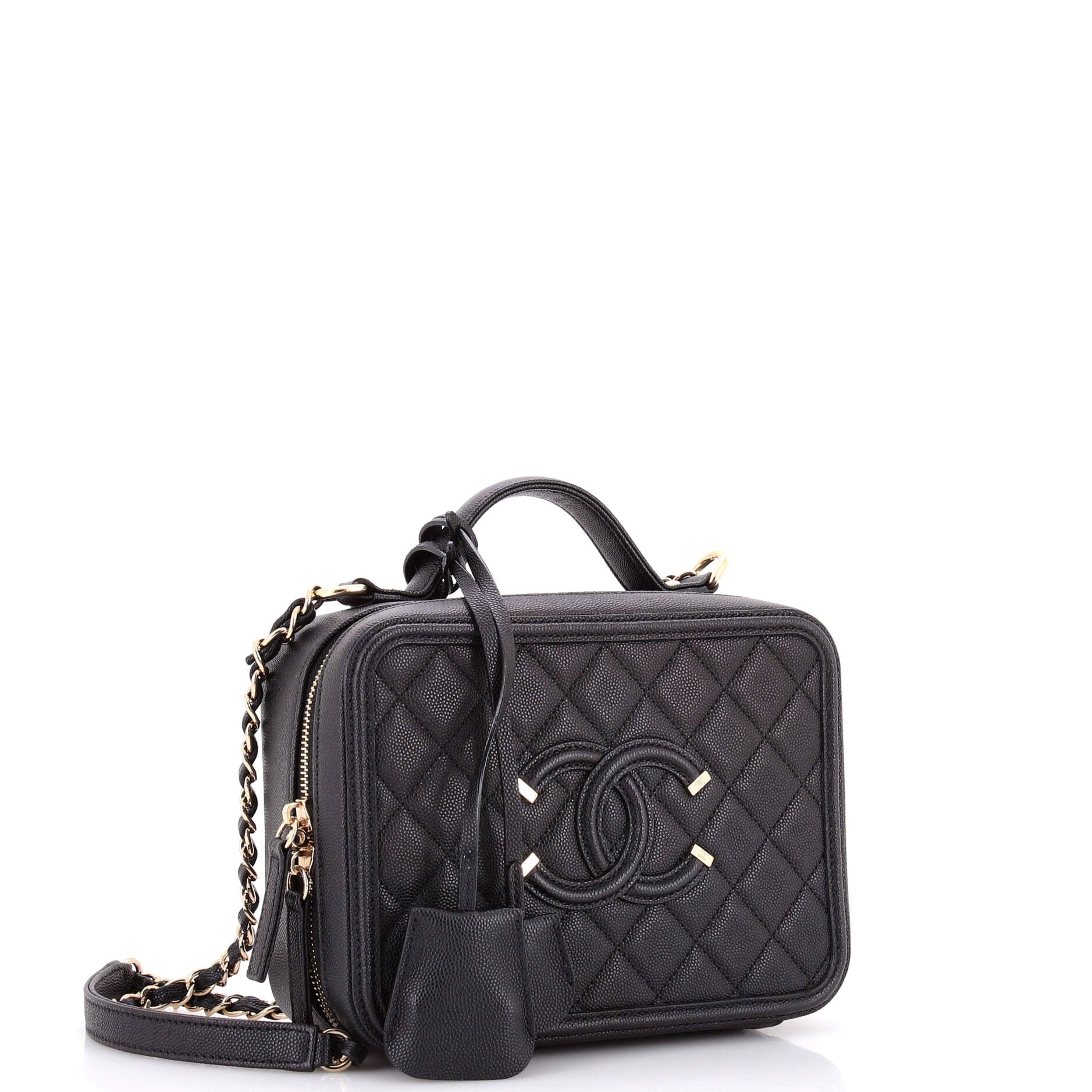 Filigree Vanity Case Quilted Caviar Medium - Image 2