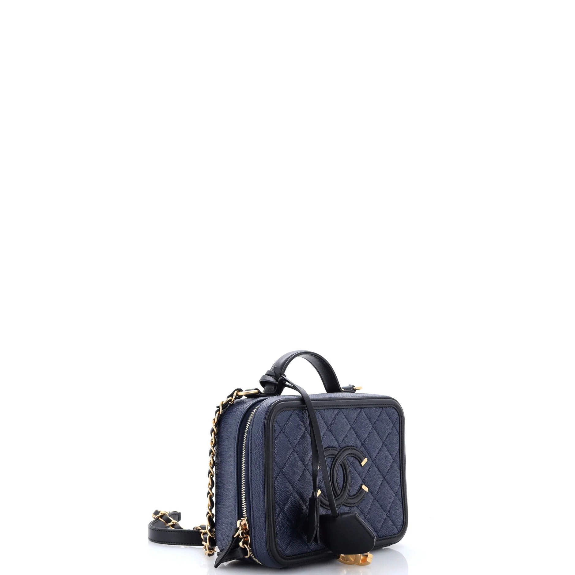 Filigree Vanity Case Quilted Caviar Medium - Image 2