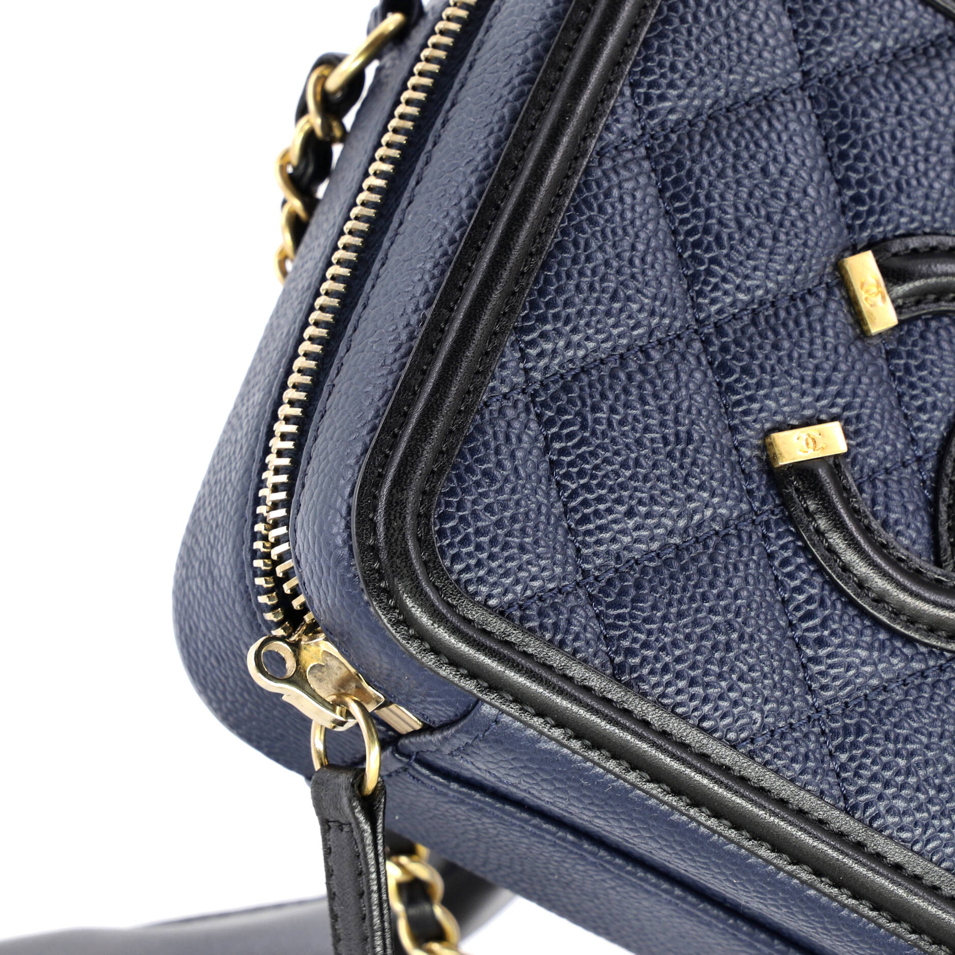 Filigree Vanity Case Quilted Caviar Small - Image 6