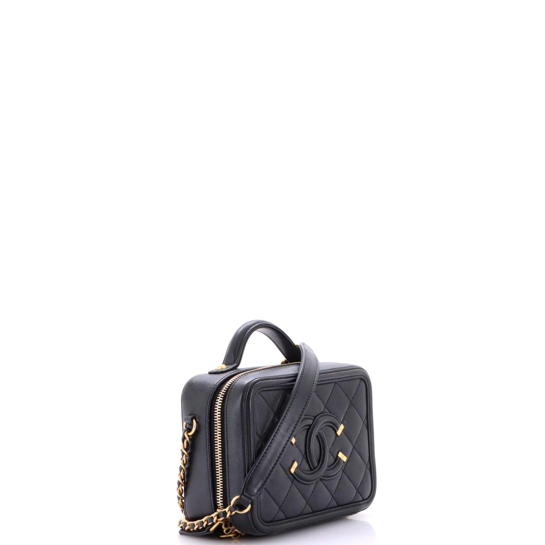 Filigree Vanity Case Quilted Caviar Small - Image 2