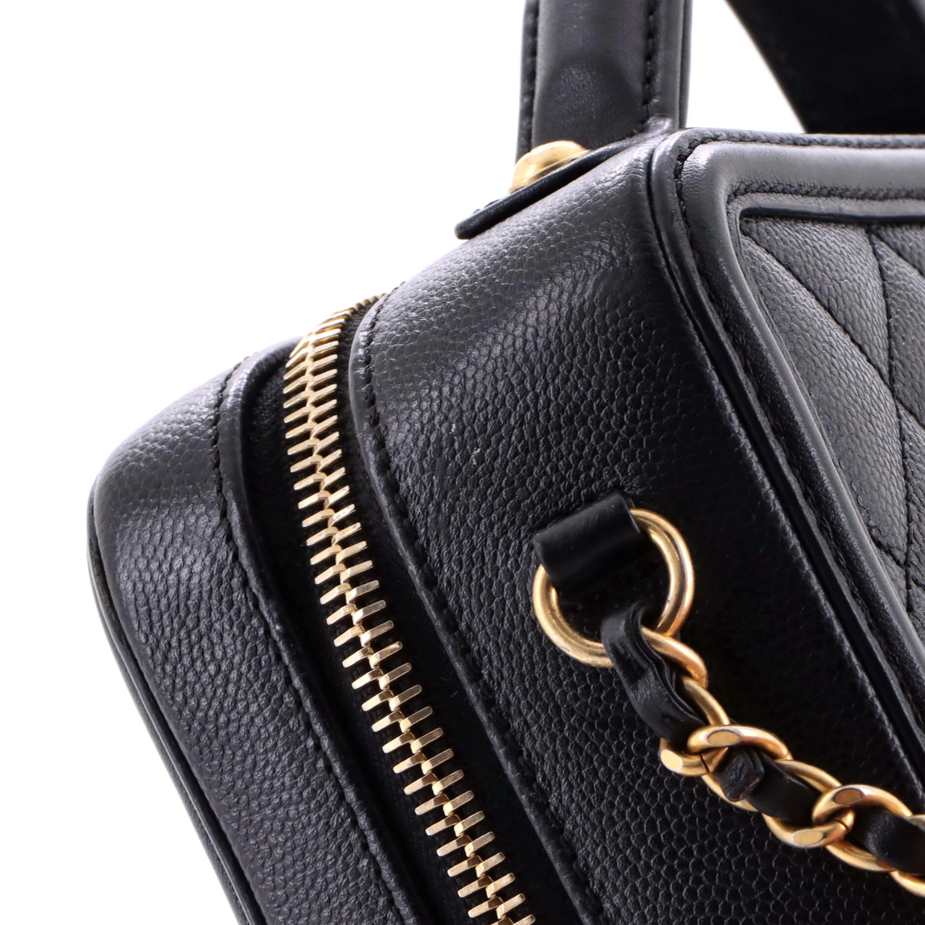 Filigree Vanity Case Quilted Caviar Small - Image 6