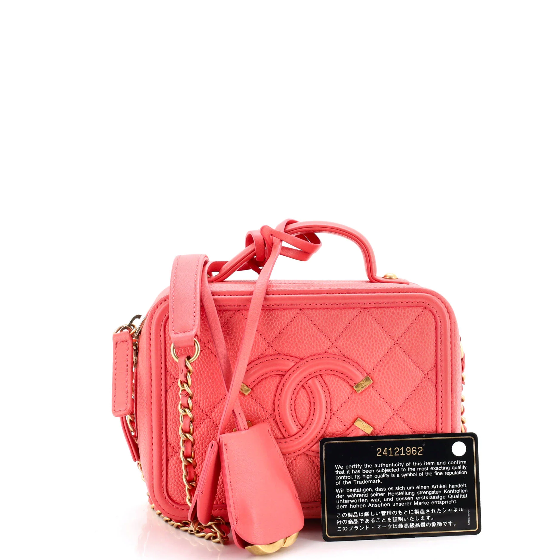 Filigree Vanity Case Quilted Caviar Small - Image 2