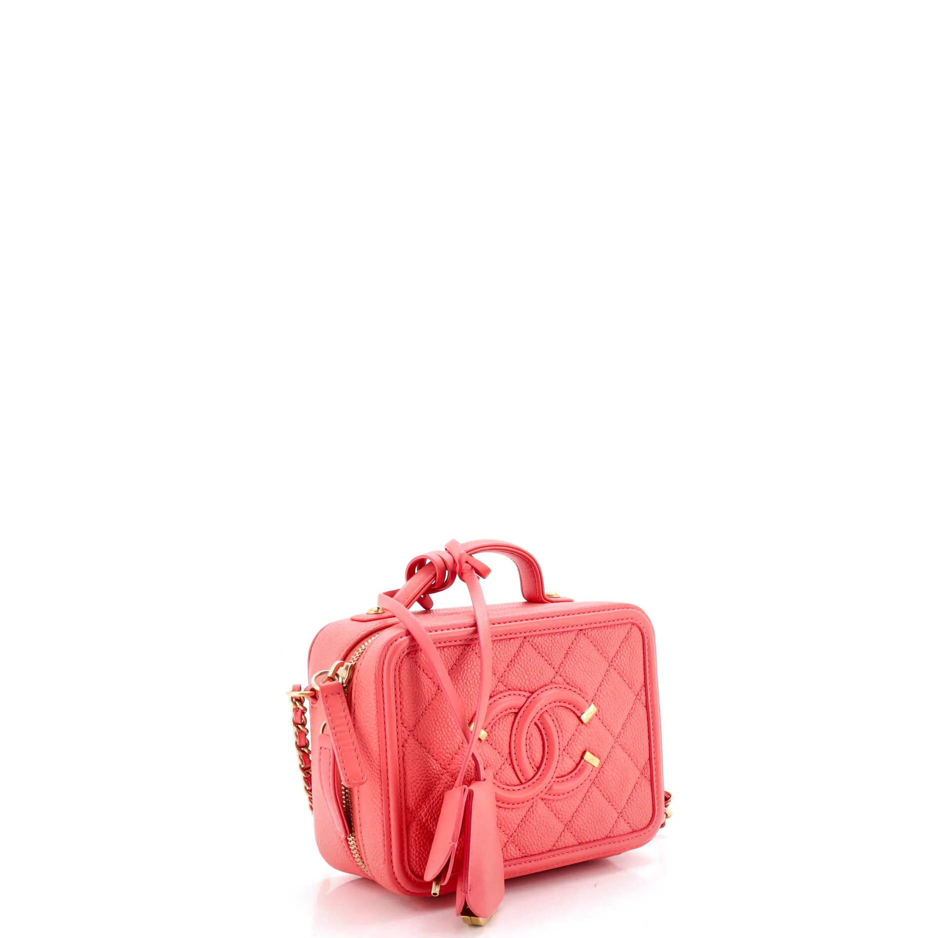Filigree Vanity Case Quilted Caviar Small - Image 3