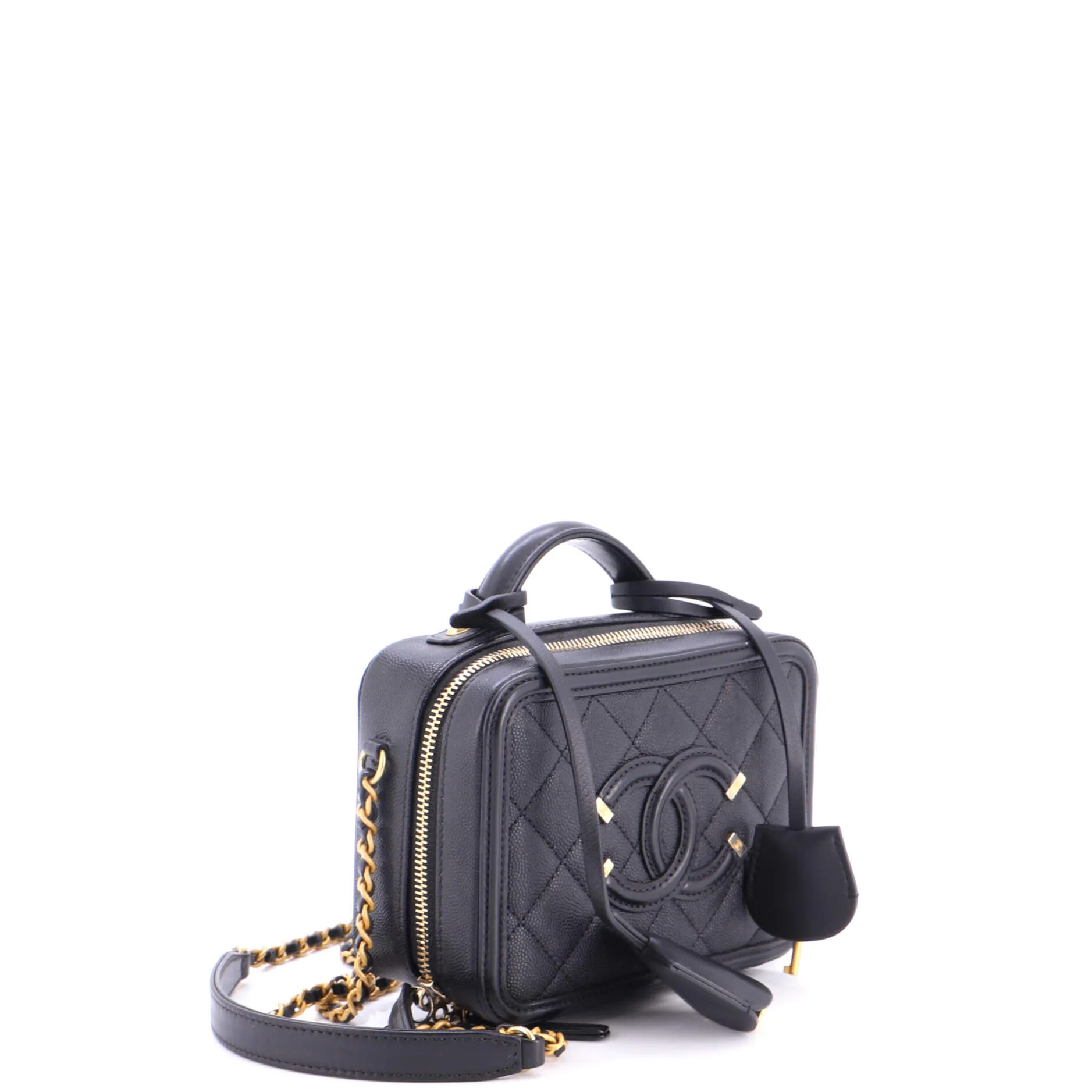 Filigree Vanity Case Quilted Caviar Small - Image 2