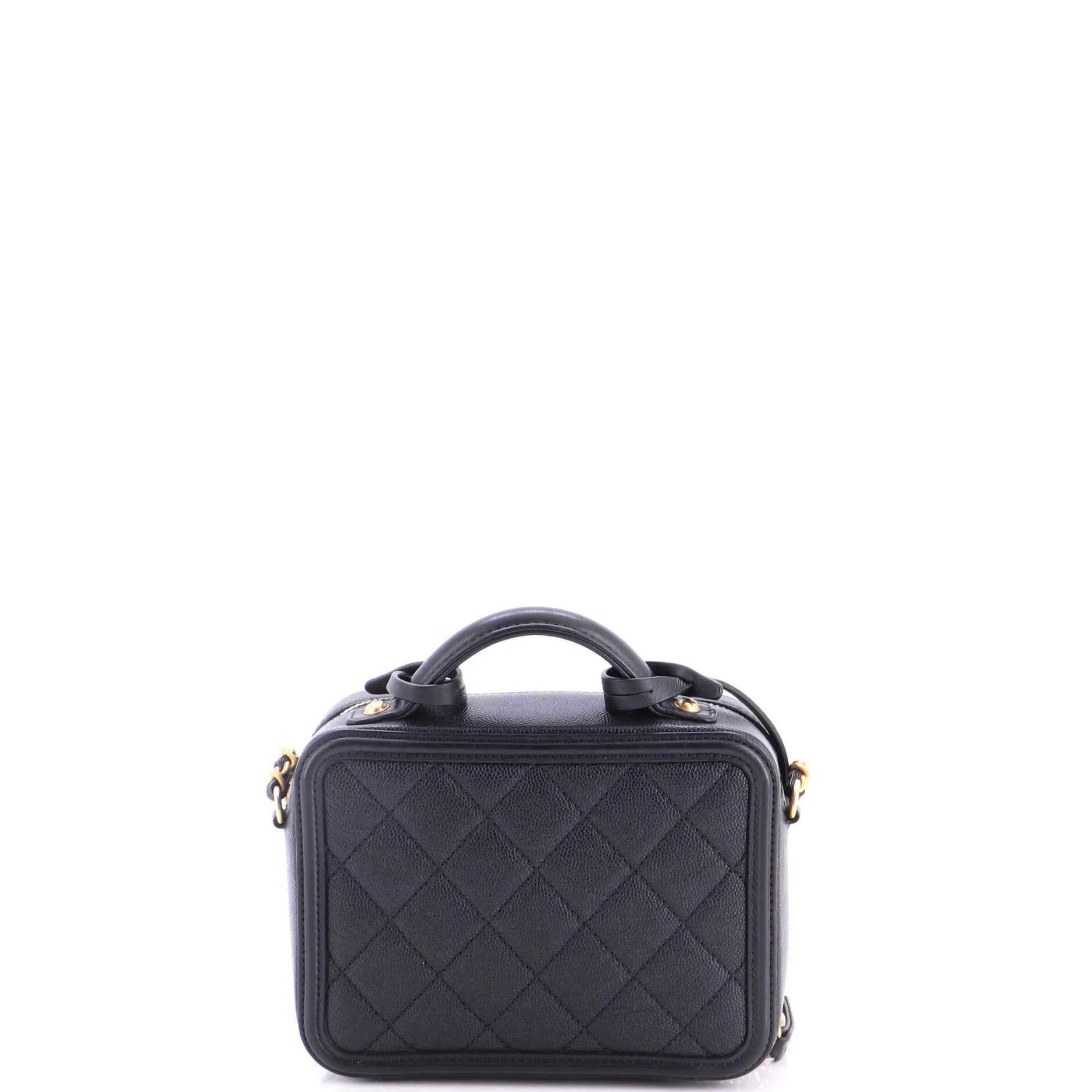 Filigree Vanity Case Quilted Caviar Small - Image 3