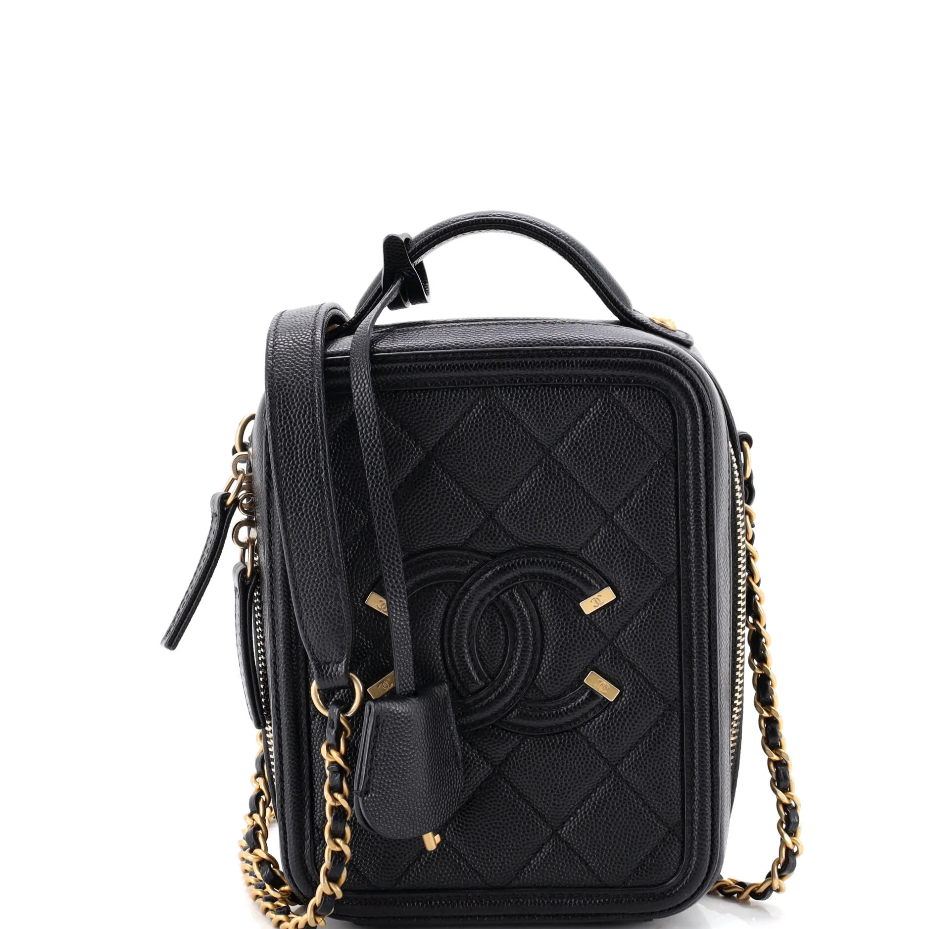 Filigree Vertical Vanity Case Quilted Caviar