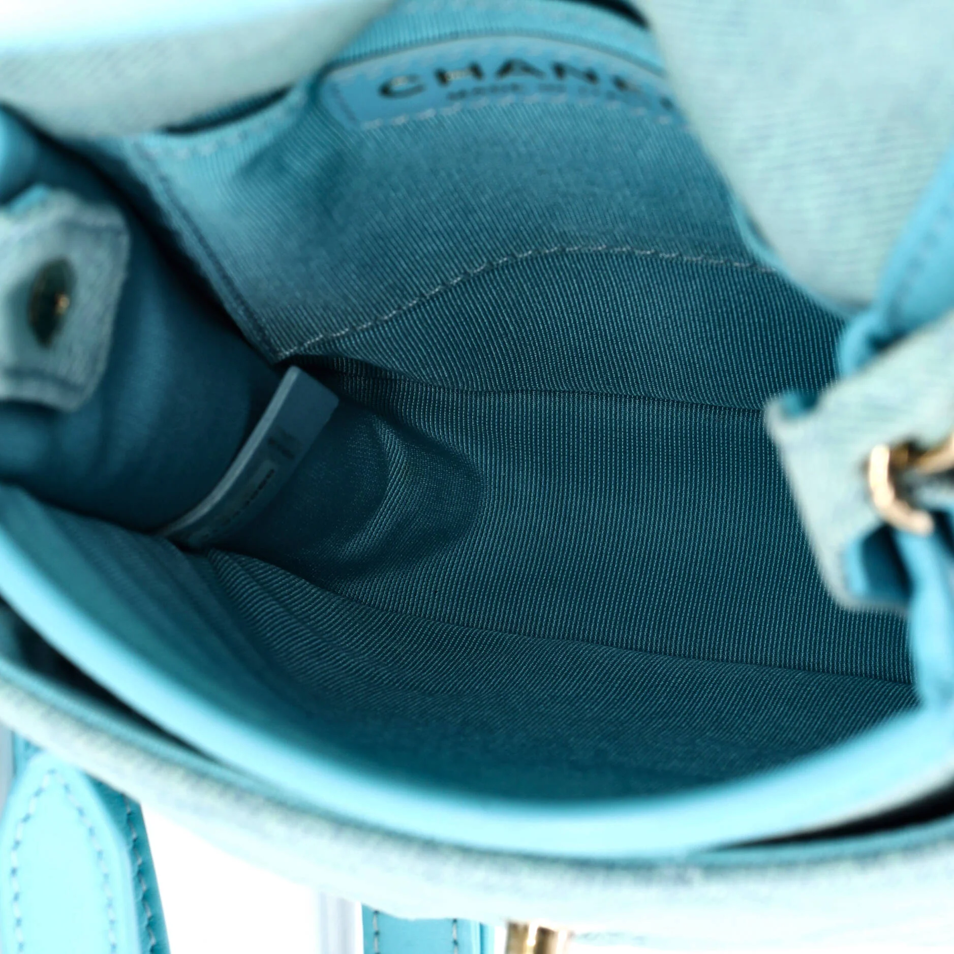 Flap Clutch with Chain Quilted Denim Mini - Image 5