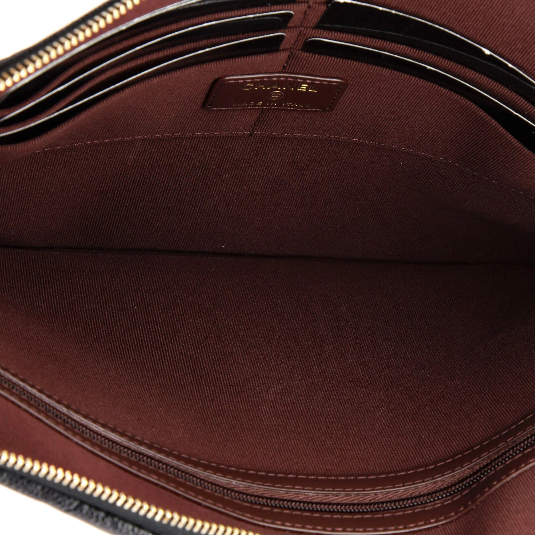 Flap Zip Clutch Quilted Caviar Large - Image 5