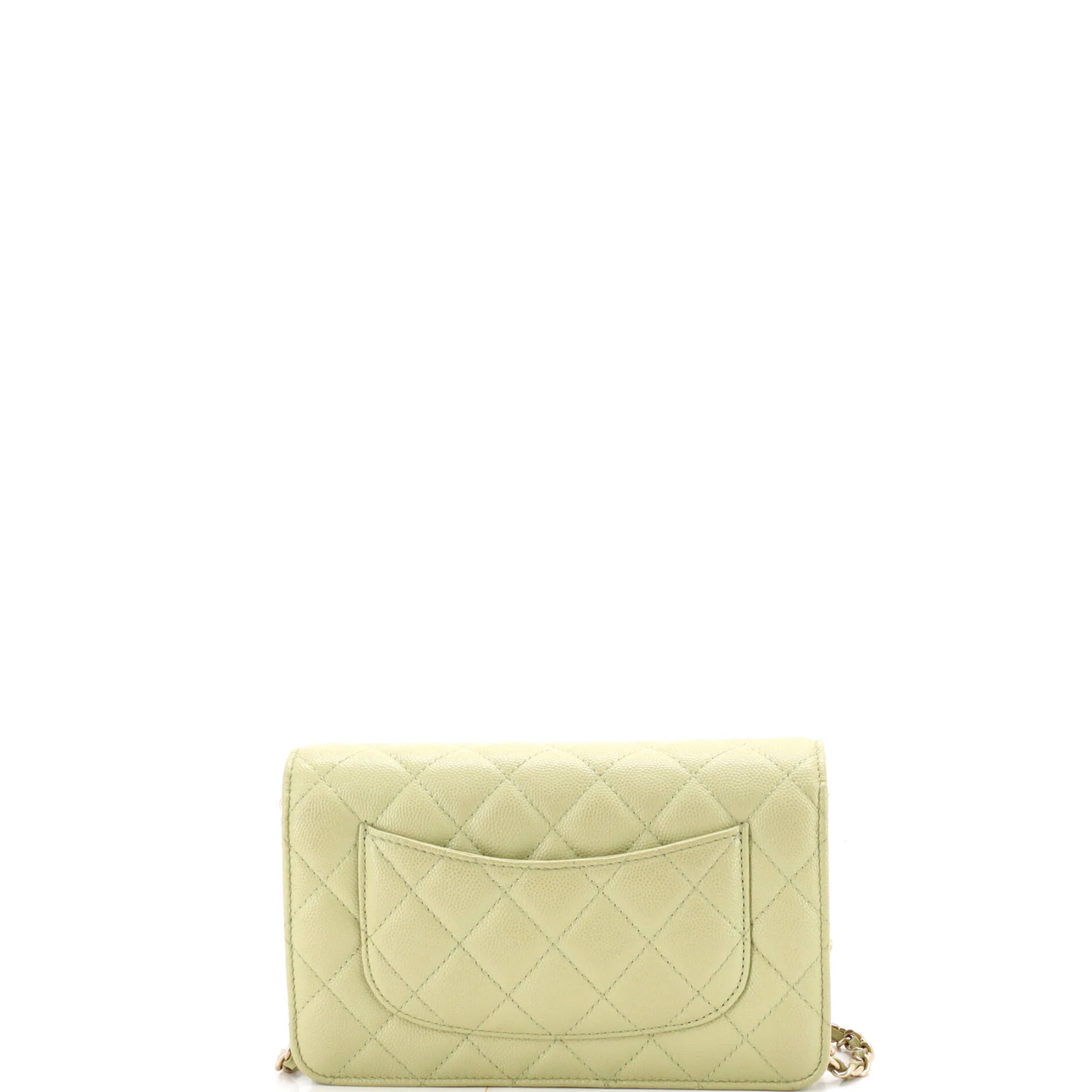 French New Wave Wallet on Chain Quilted Caviar - Image 3