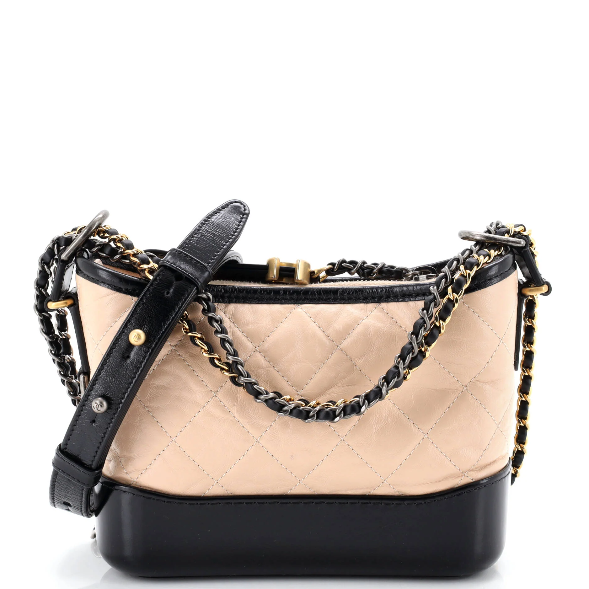 Gabrielle Hobo Quilted Aged Calfskin Small