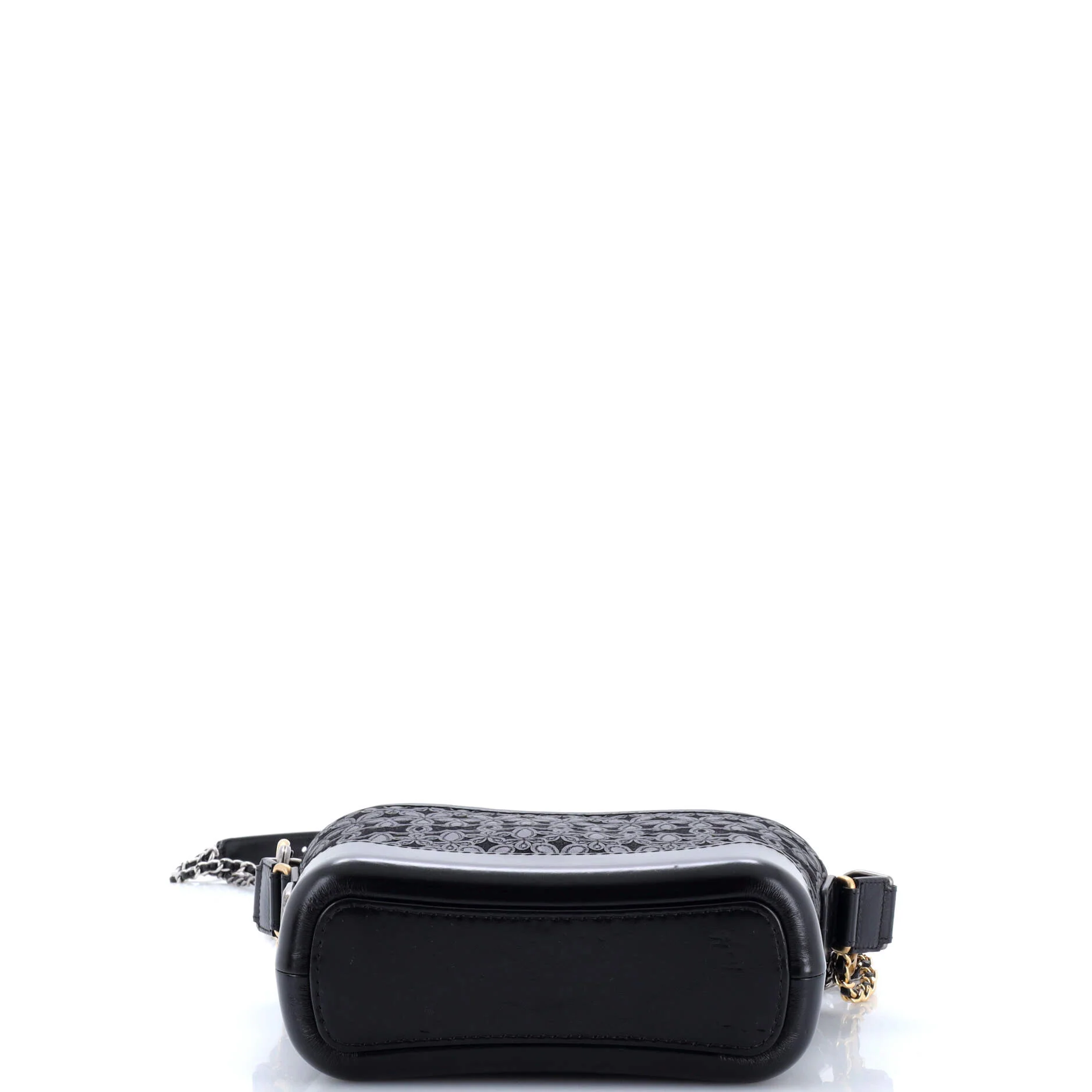 Gabrielle Hobo with Logo Handle Laser Cut Calfskin and Wool Felt Small - Image 5