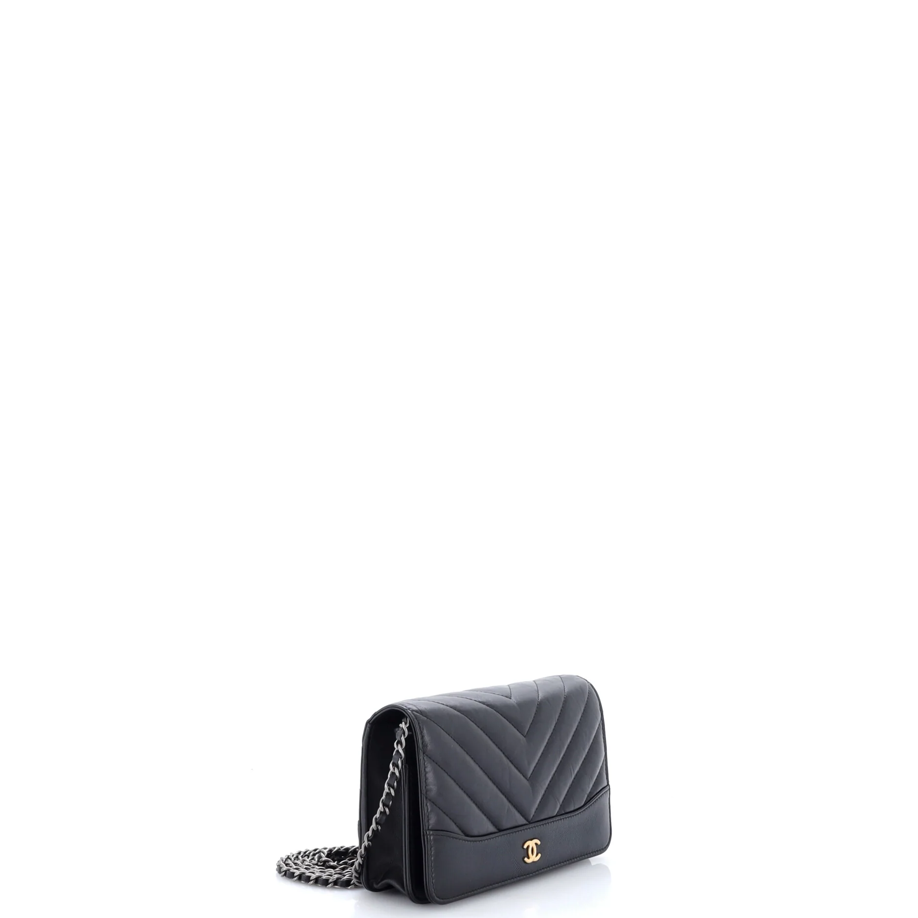 Gabrielle Wallet on Chain Chevron Aged Calfskin - Image 2