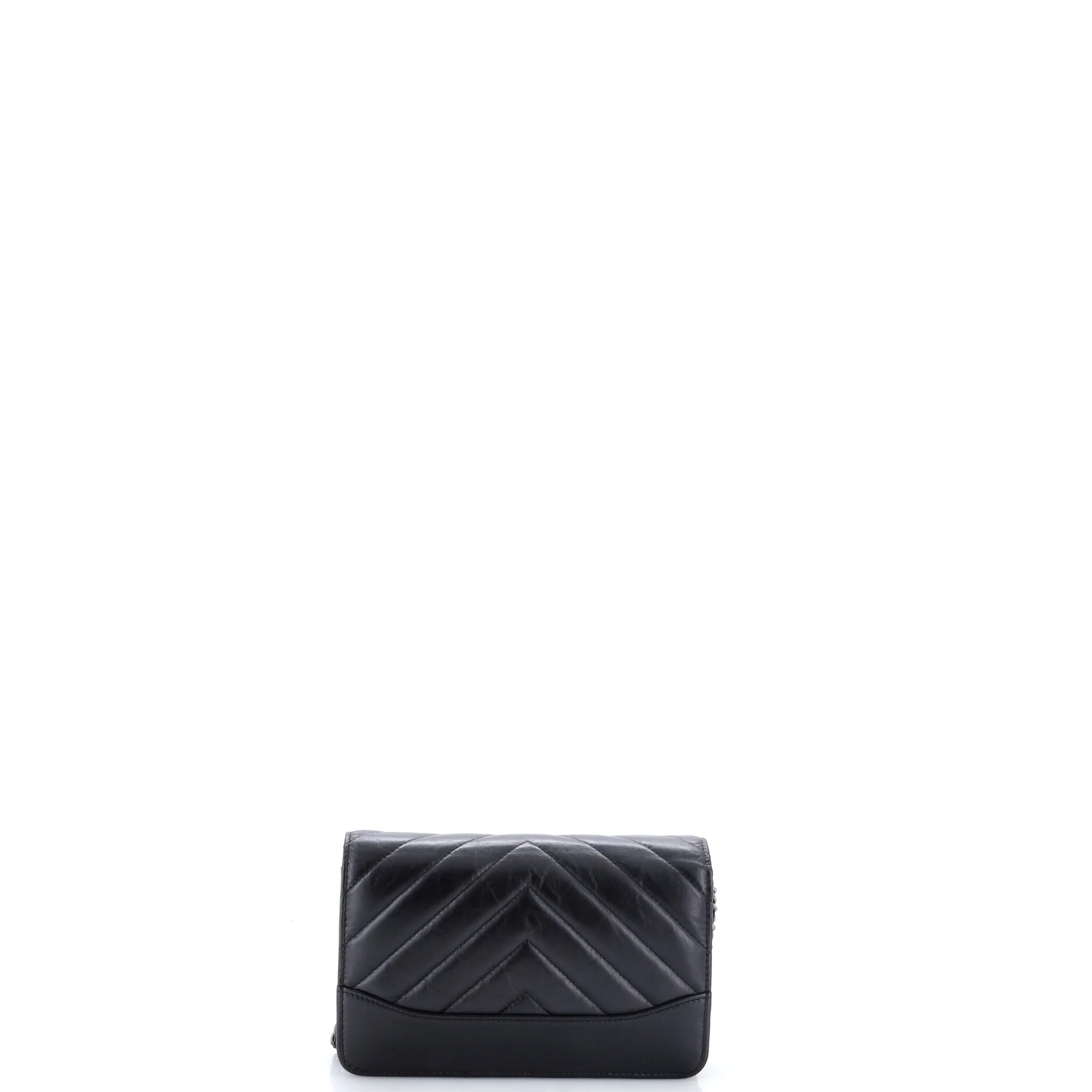 Gabrielle Wallet on Chain Chevron Aged Calfskin - Image 3