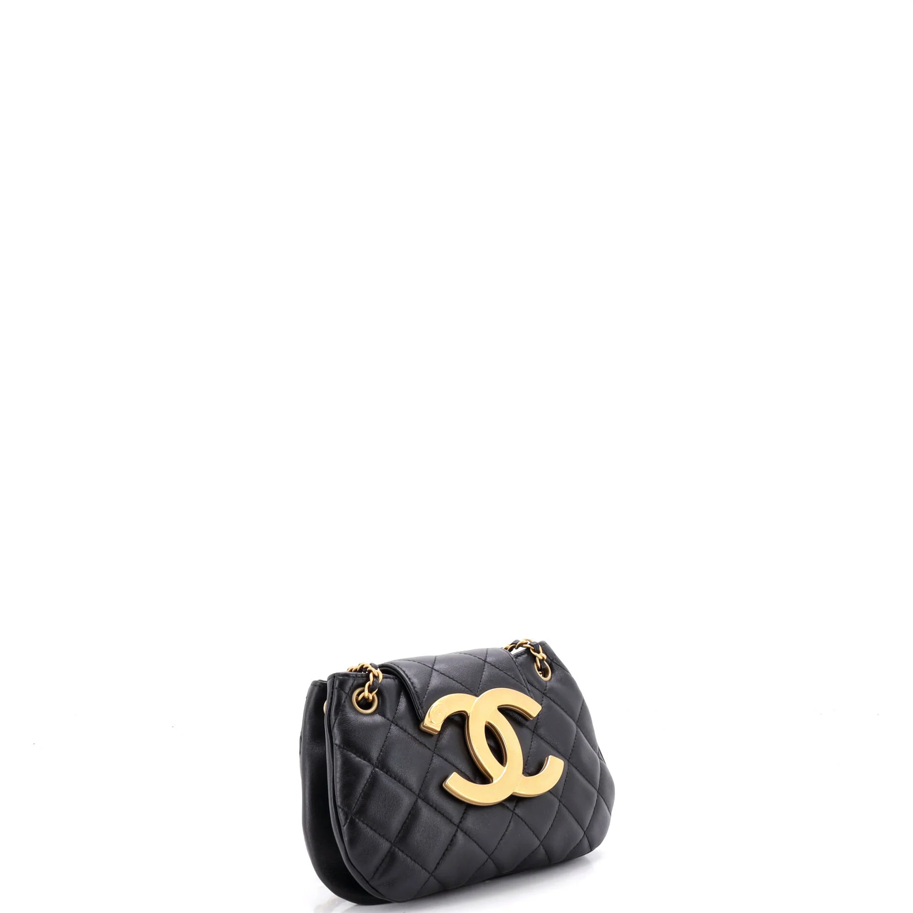 Giant CC Chain Compartment Messenger Bag Quilted Lambskin Small - Image 2