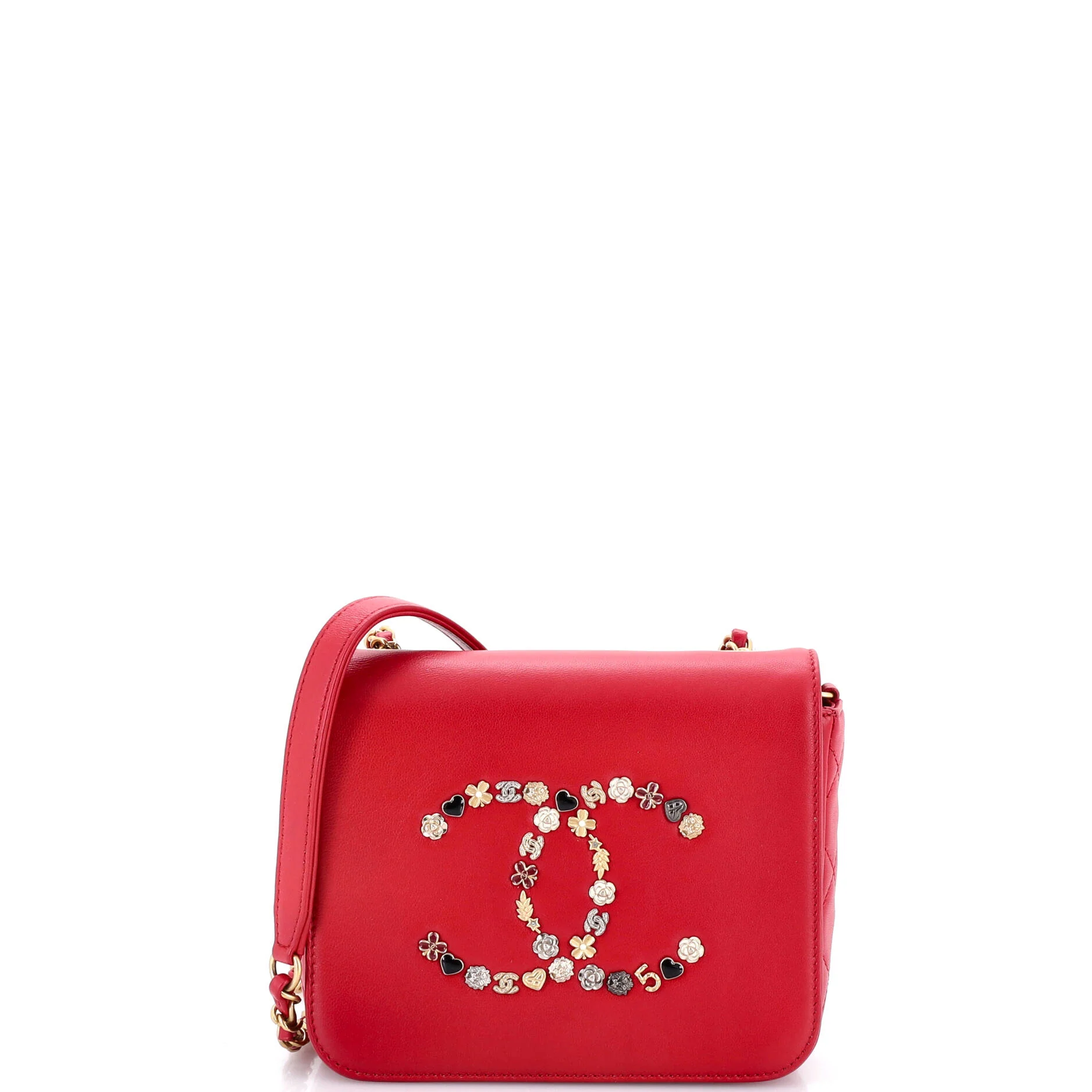 Giant Crystal CC Flap Bag Lambskin Mini