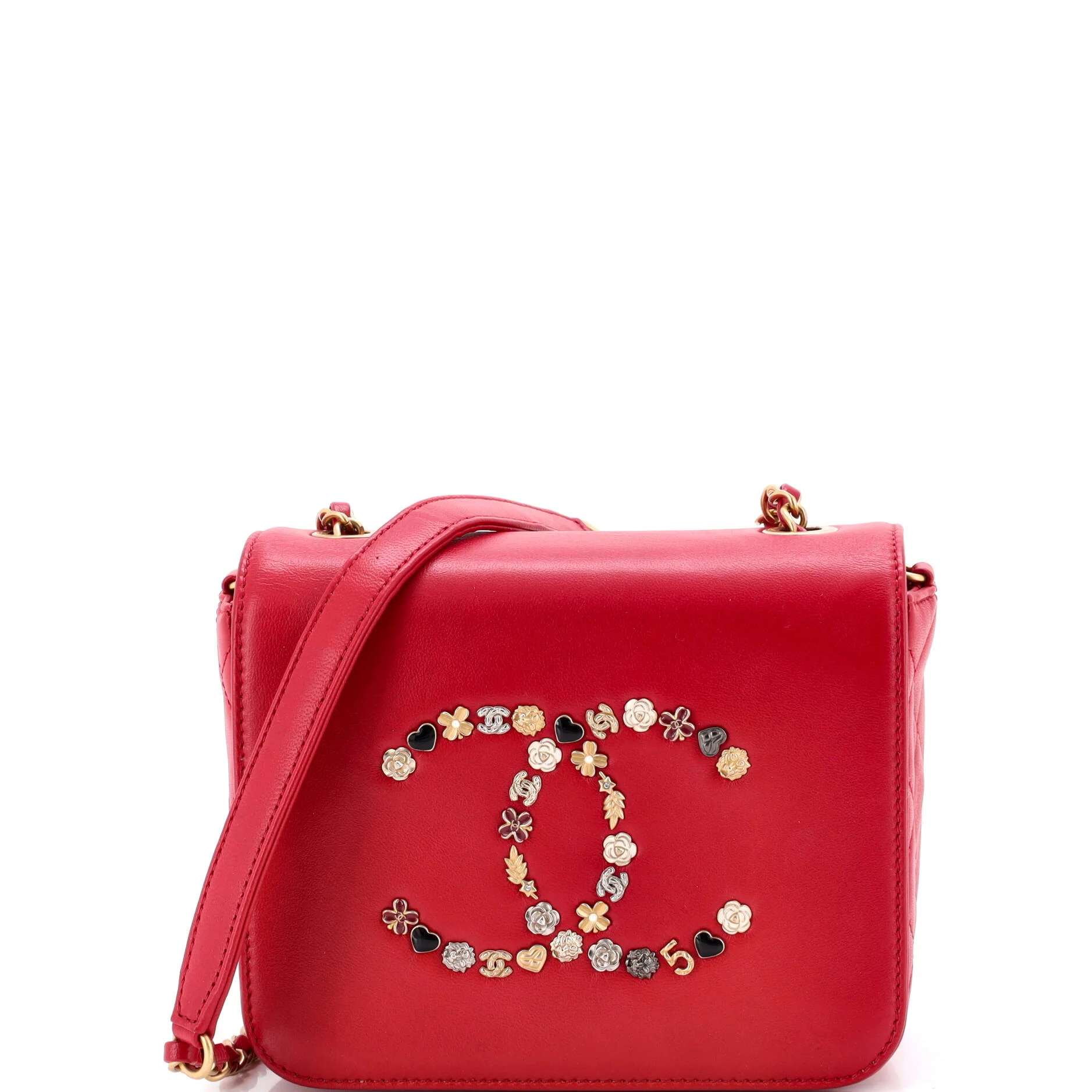 Giant Crystal CC Flap Bag Lambskin Mini