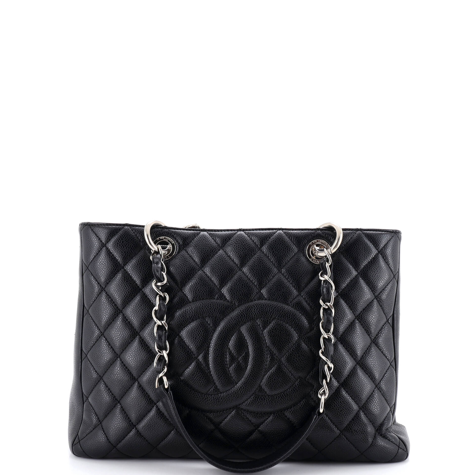 Grand Shopping Tote Quilted Caviar
