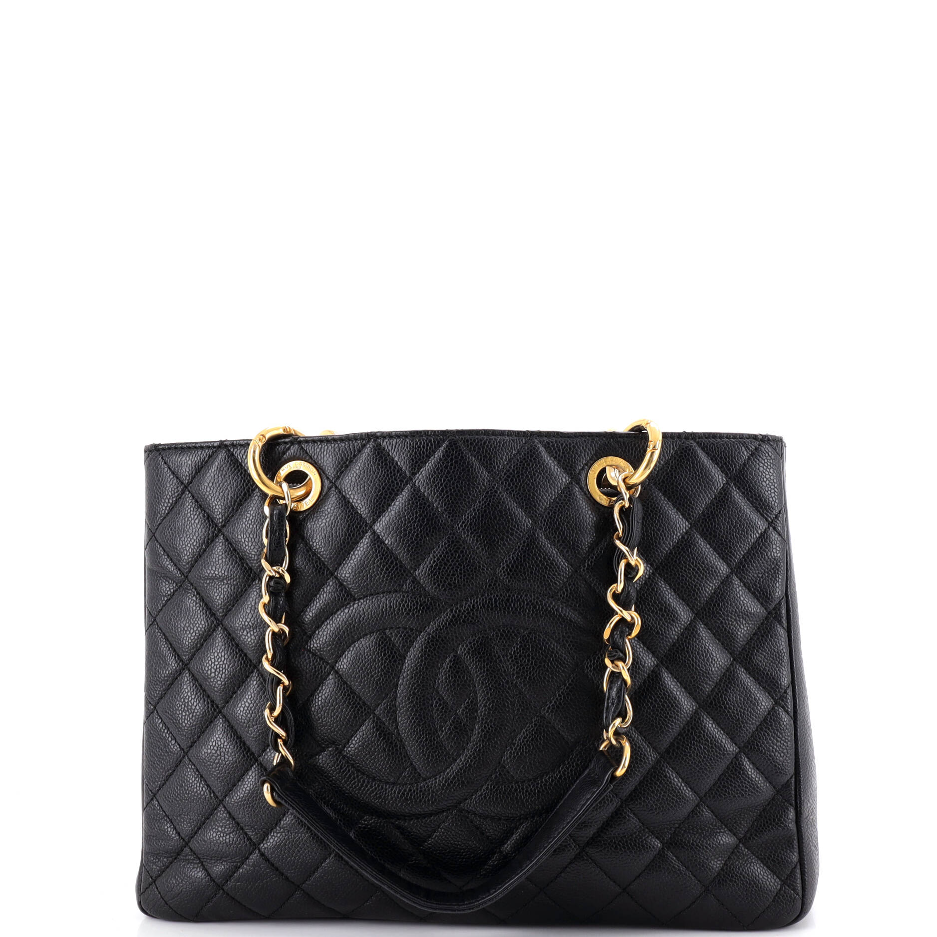 Grand Shopping Tote Quilted Caviar