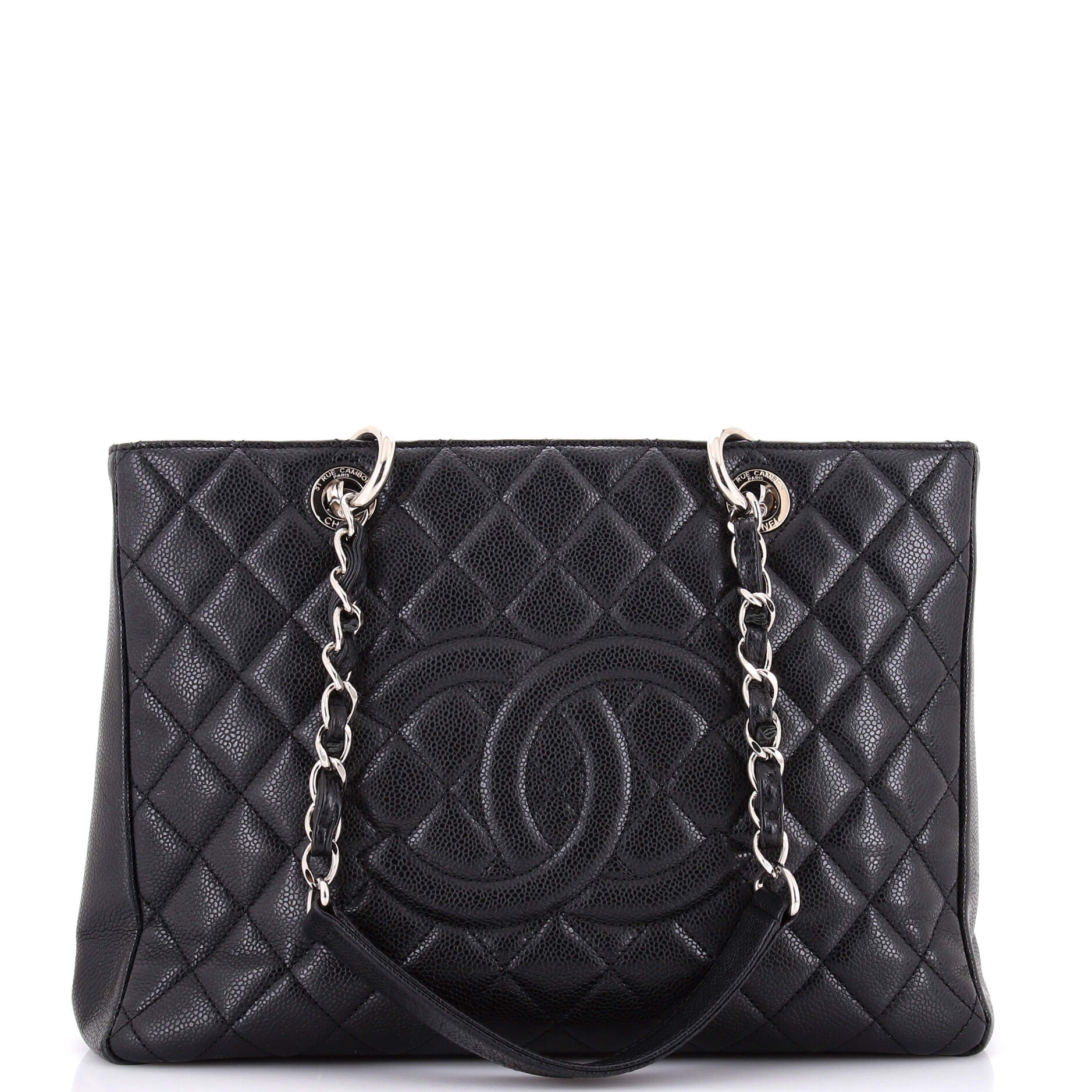 Grand Shopping Tote Quilted Caviar