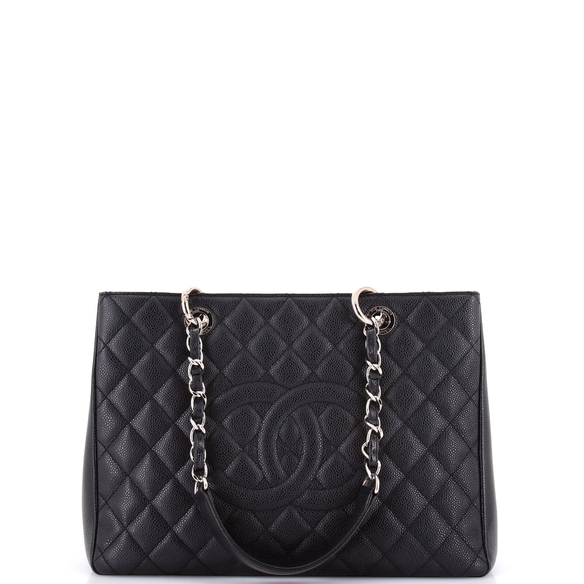 Grand Shopping Tote Quilted Caviar