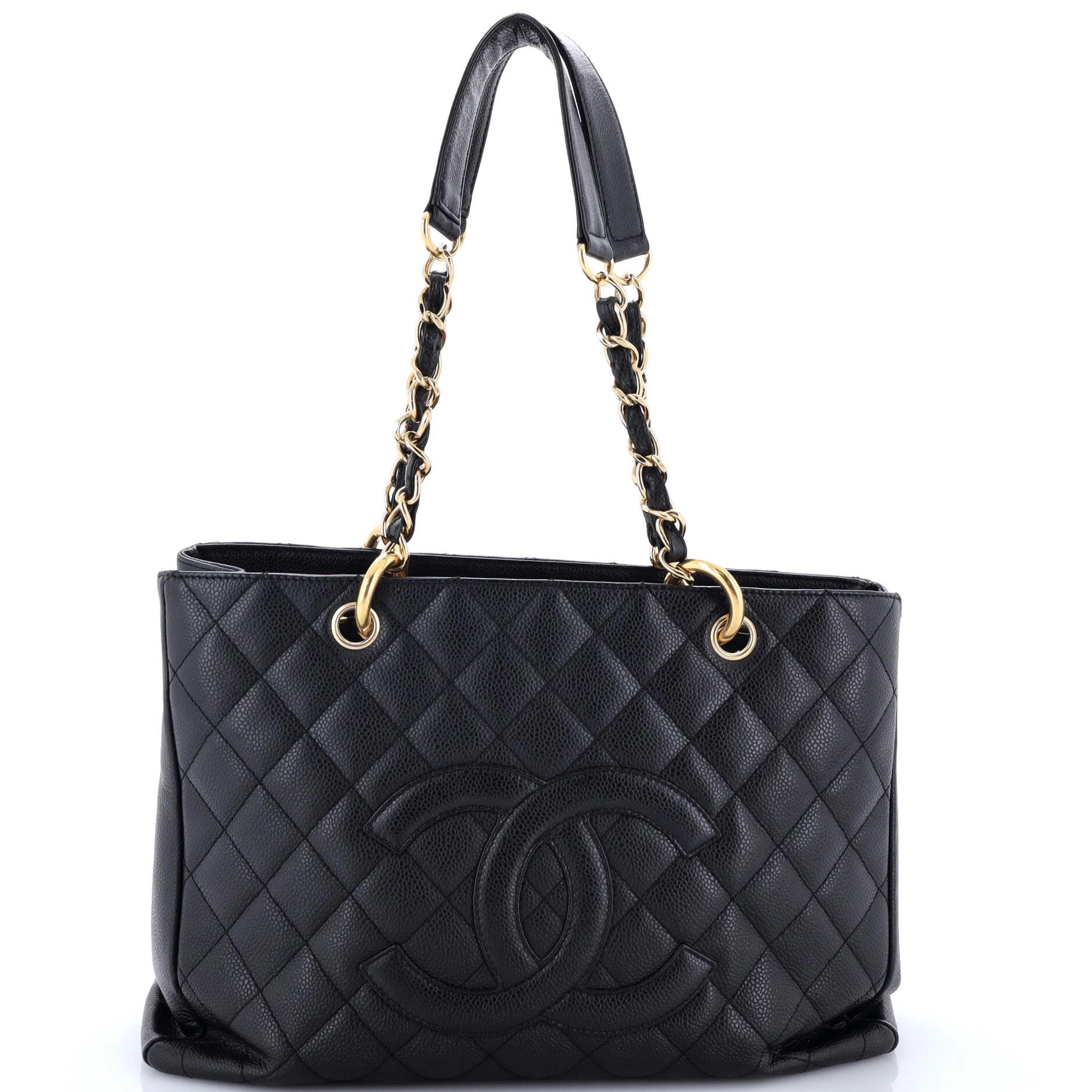 Grand Shopping Tote Quilted Caviar