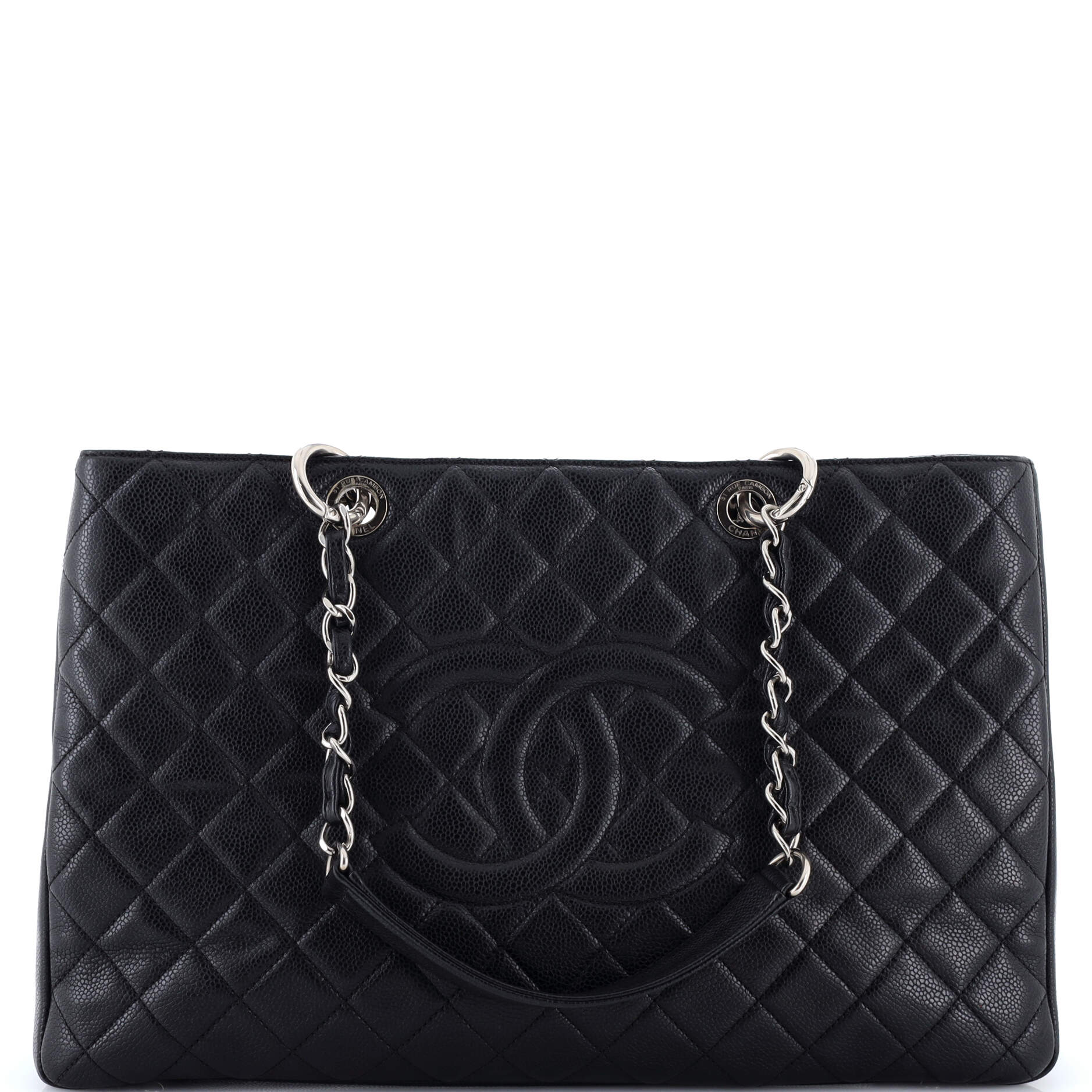Grand Shopping Tote Quilted Caviar XL