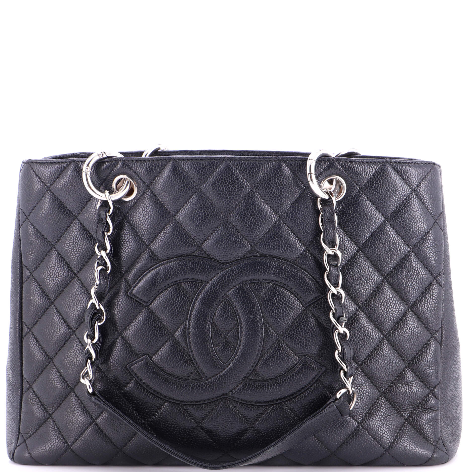 Grand Shopping Tote Quilted Caviar