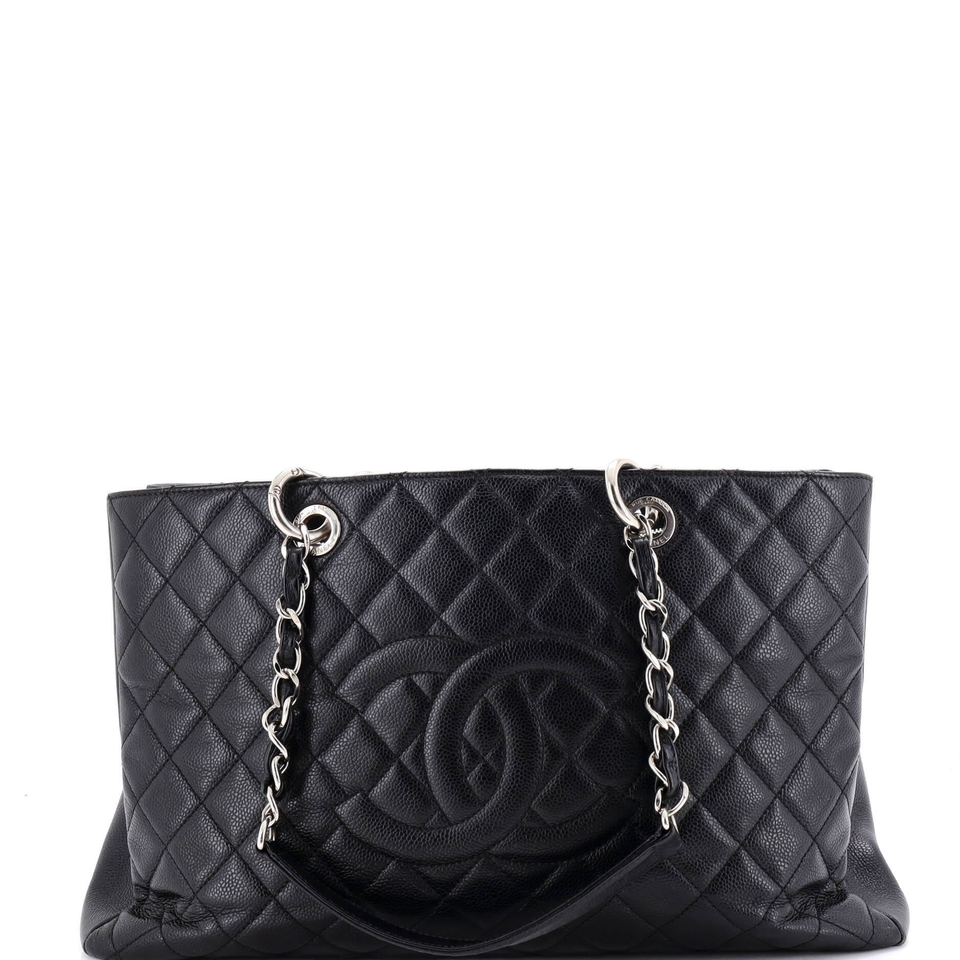 Grand Shopping Tote Quilted Caviar XL