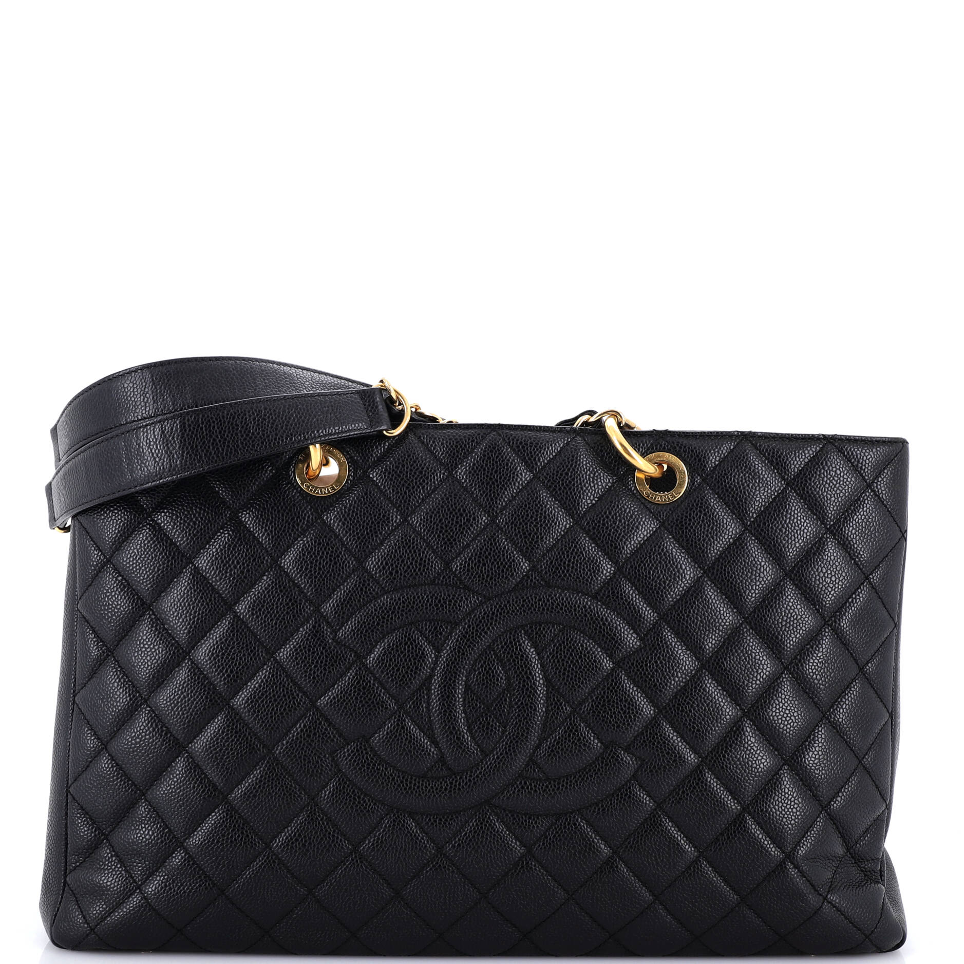 Grand Shopping Tote Quilted Caviar XXL