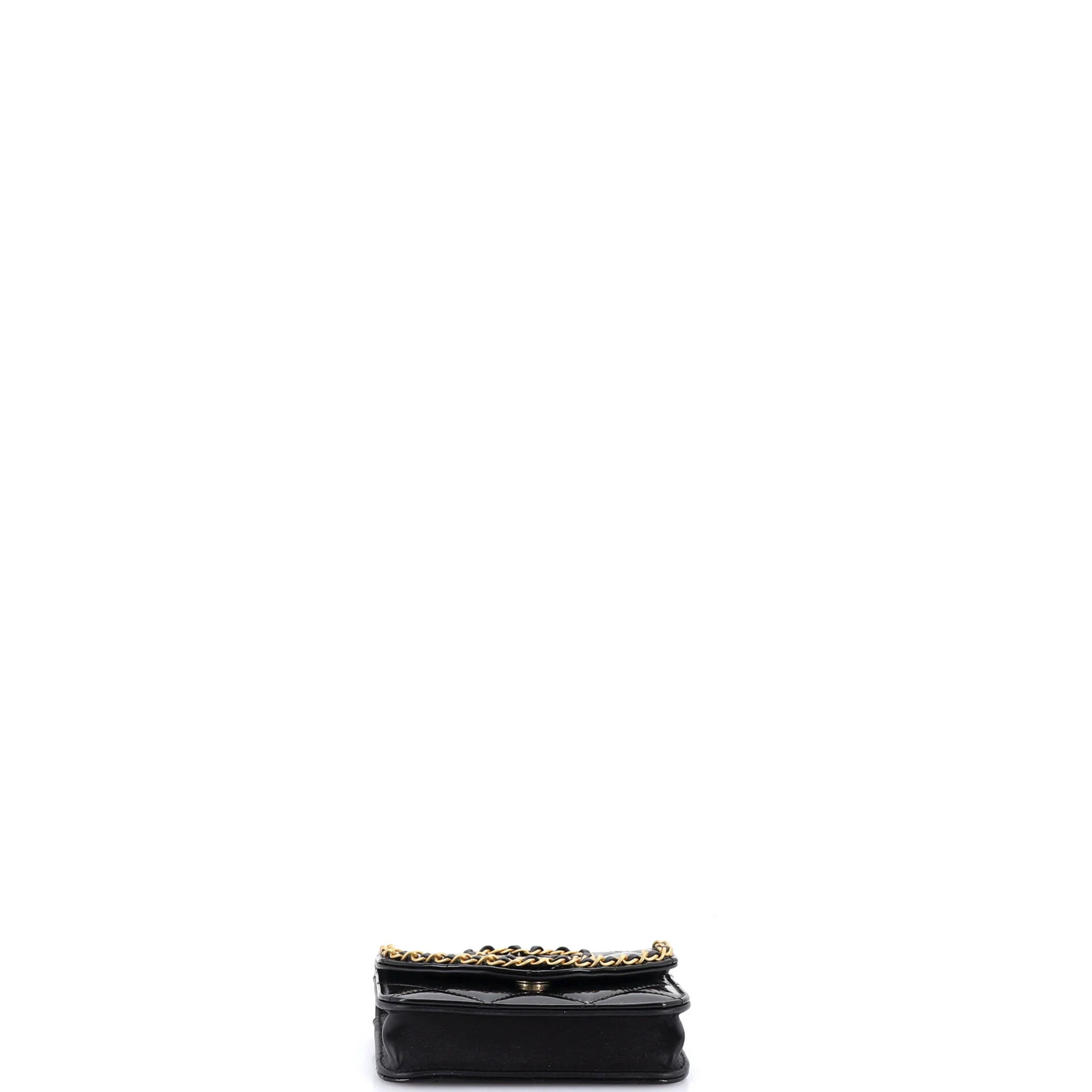 Heart Chain Flap Bag Quilted Patent Mini - Image 4