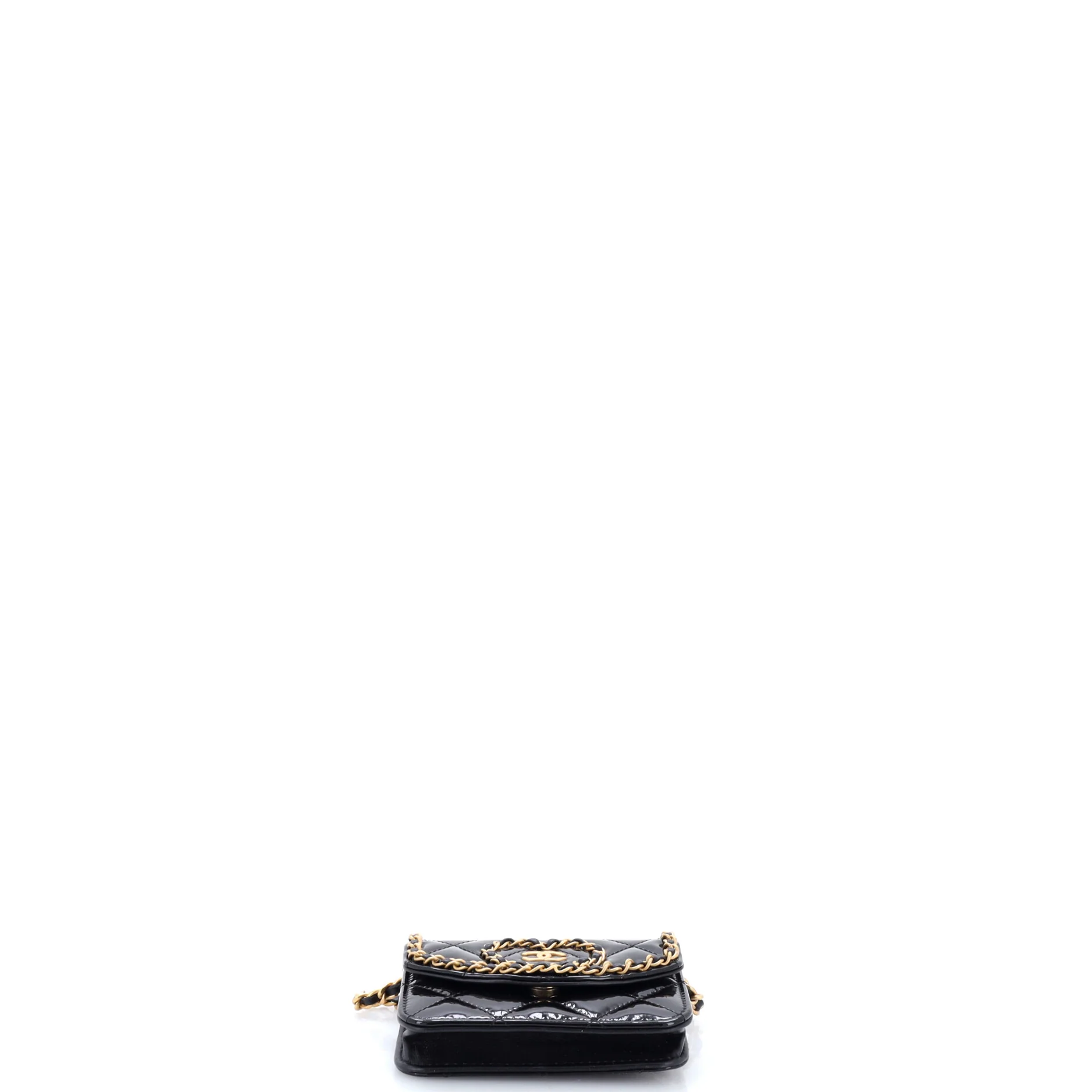 Heart Chain Flap Bag Quilted Patent Mini - Image 4
