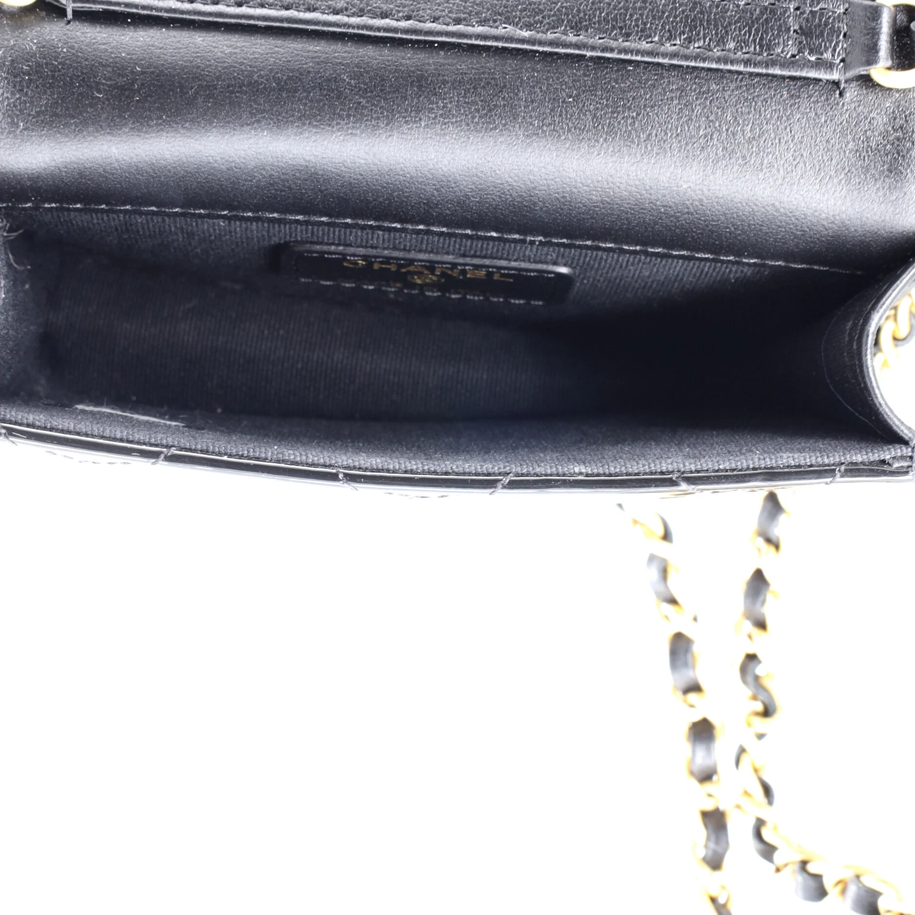 Heart Chain Flap Bag Quilted Patent Mini - Image 5