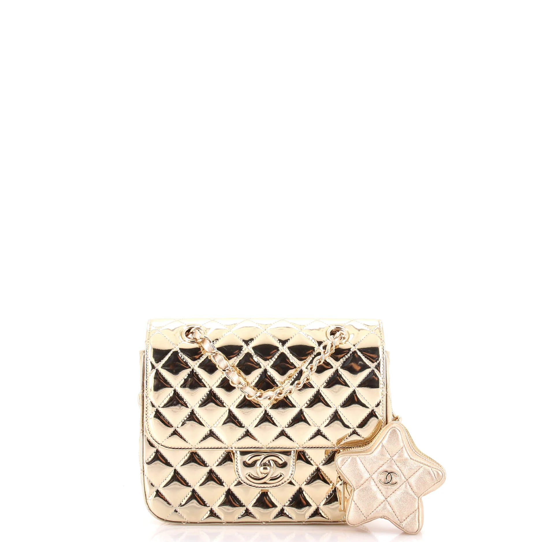 Hollywood Boulevard Backpack with Star Coin Purse Quilted Metallic Leather