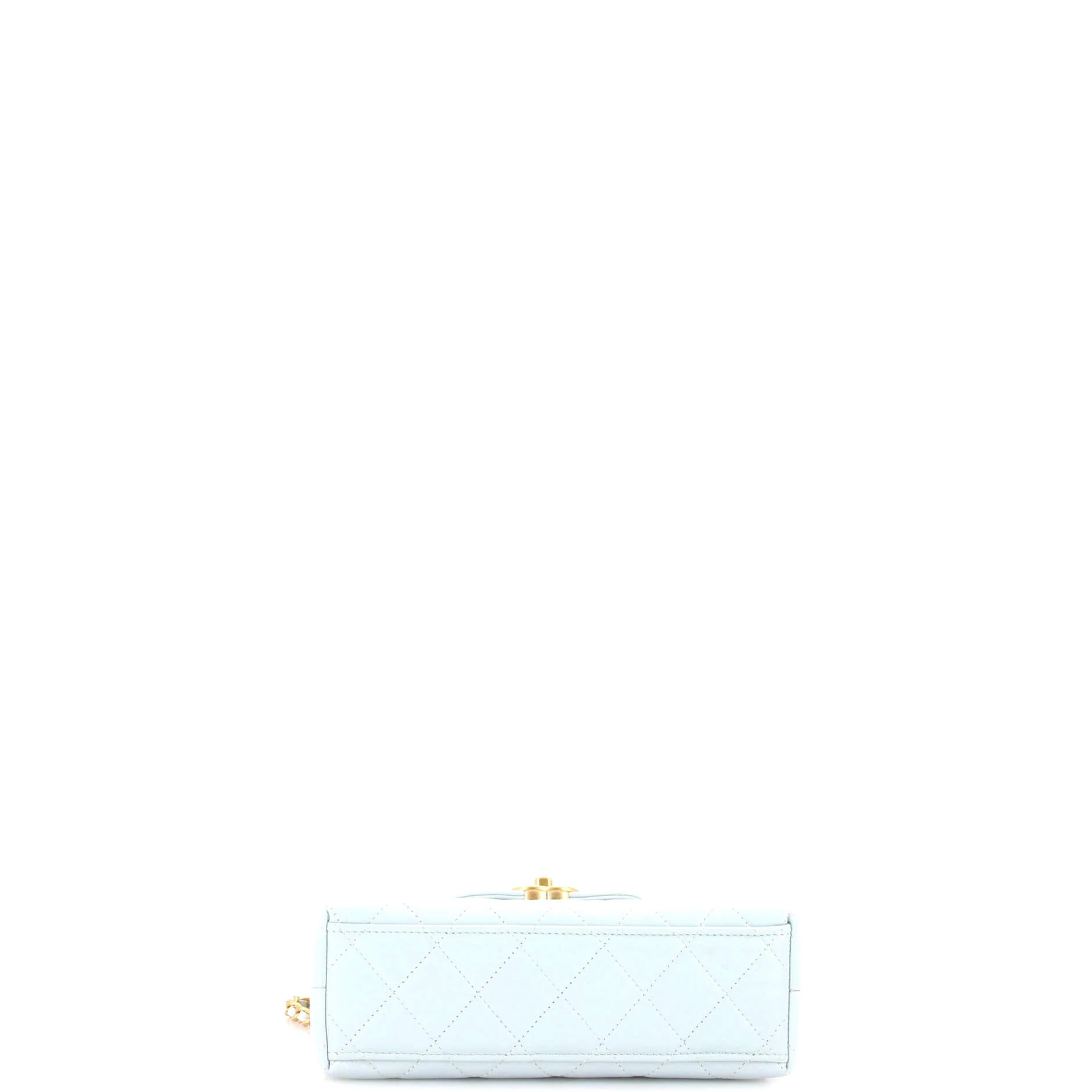 Kelly Top Handle Shopping Bag Quilted Shiny Aged Calfskin Mini - Image 4