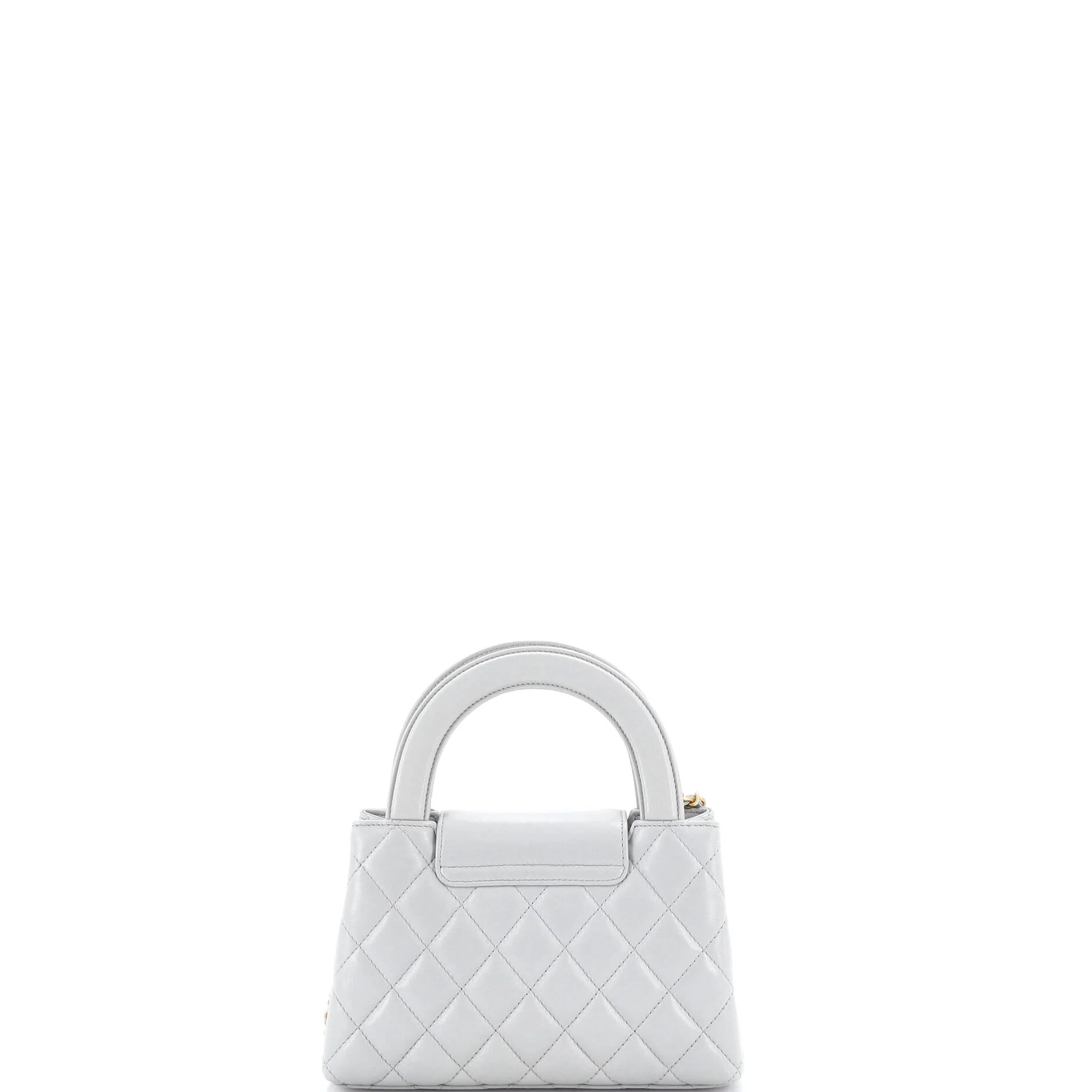 Kelly Top Handle Shopping Bag Quilted Shiny Aged Calfskin Mini - Image 3