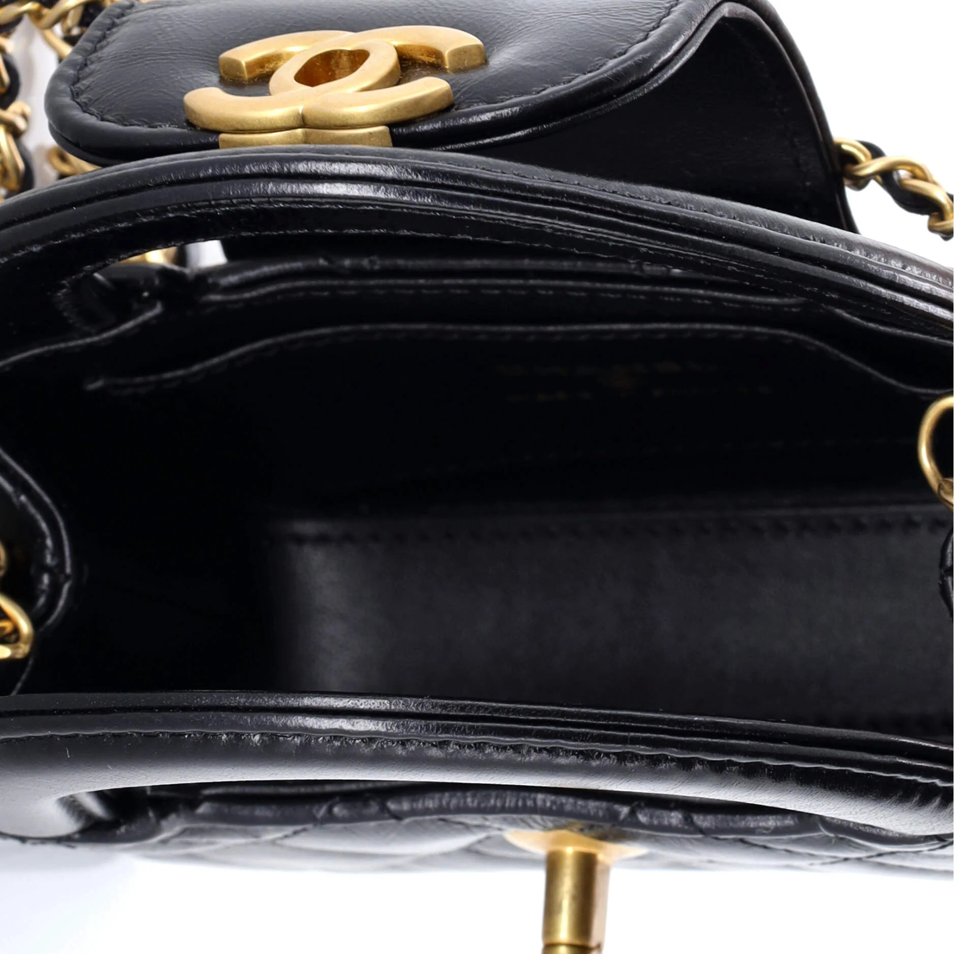 Kelly Top Handle Shopping Bag Quilted Shiny Aged Calfskin Nano - Image 5
