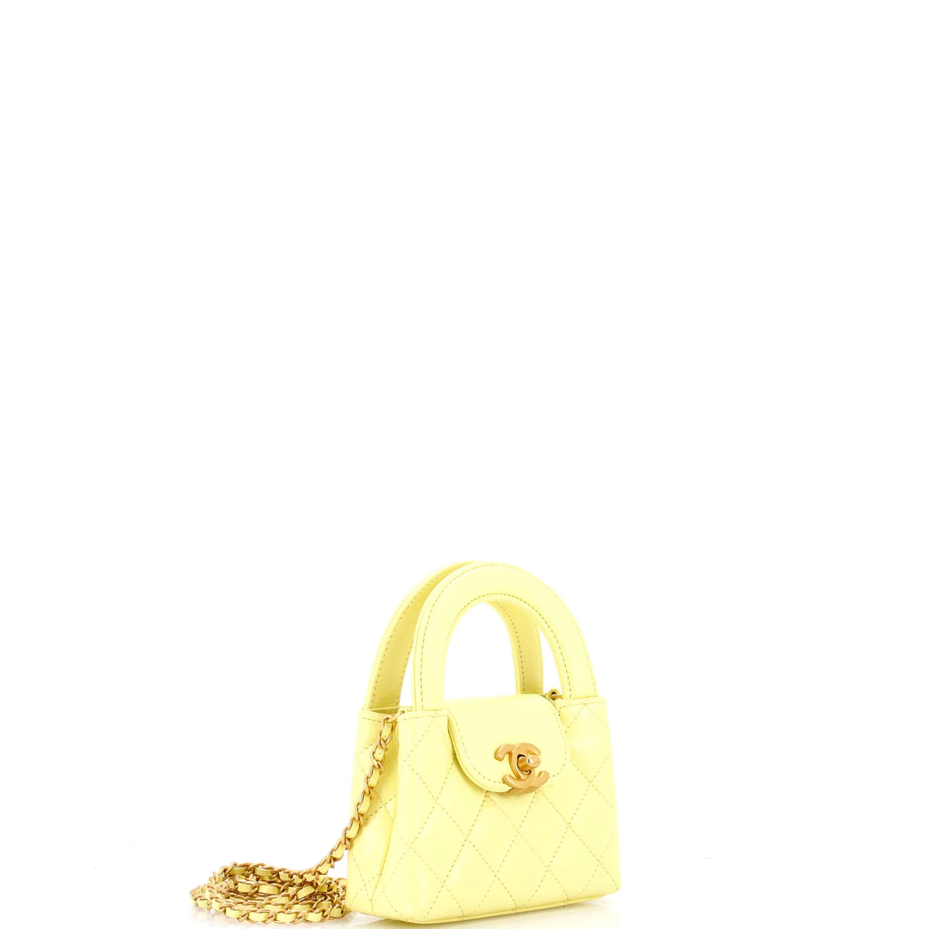 Kelly Top Handle Shopping Bag Quilted Shiny Aged Calfskin Nano - Image 2