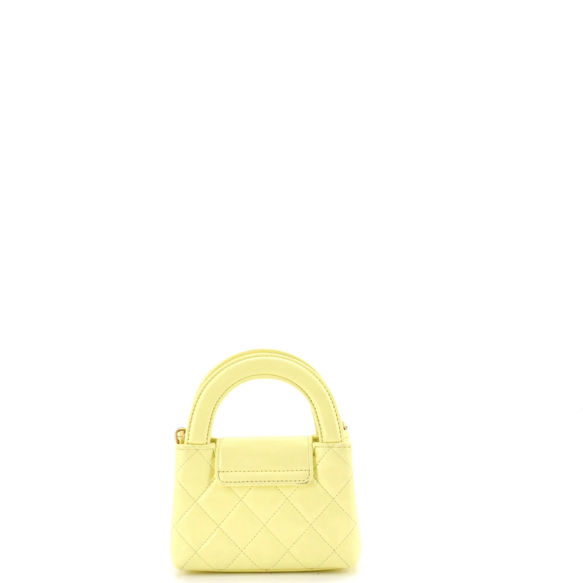 Kelly Top Handle Shopping Bag Quilted Shiny Aged Calfskin Nano - Image 3