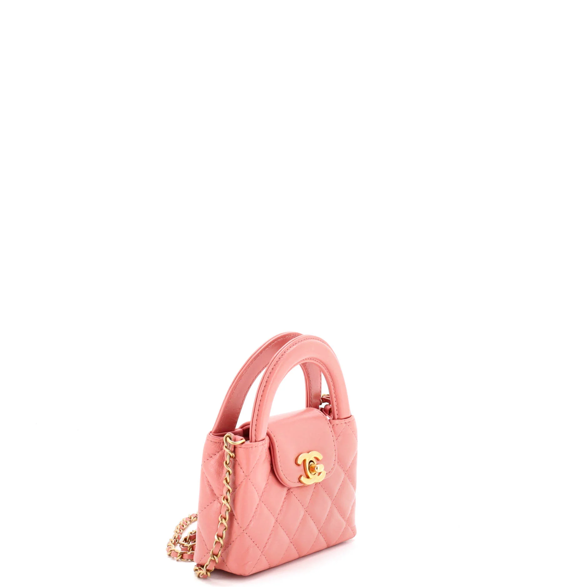 Kelly Top Handle Shopping Bag Quilted Shiny Aged Calfskin Nano - Image 2