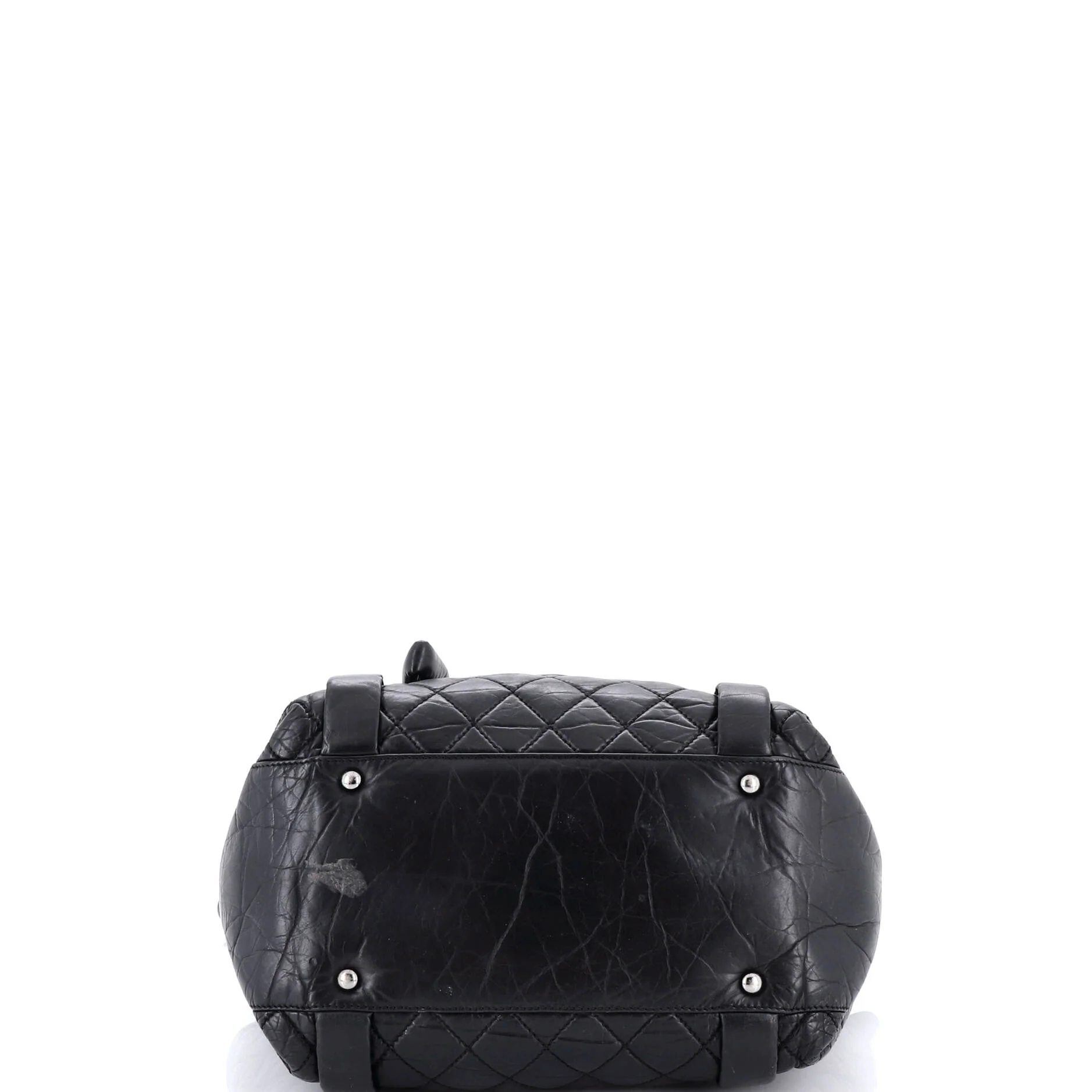 Lady Braid Shopping Tote Quilted Distressed Lambskin Small - Image 4