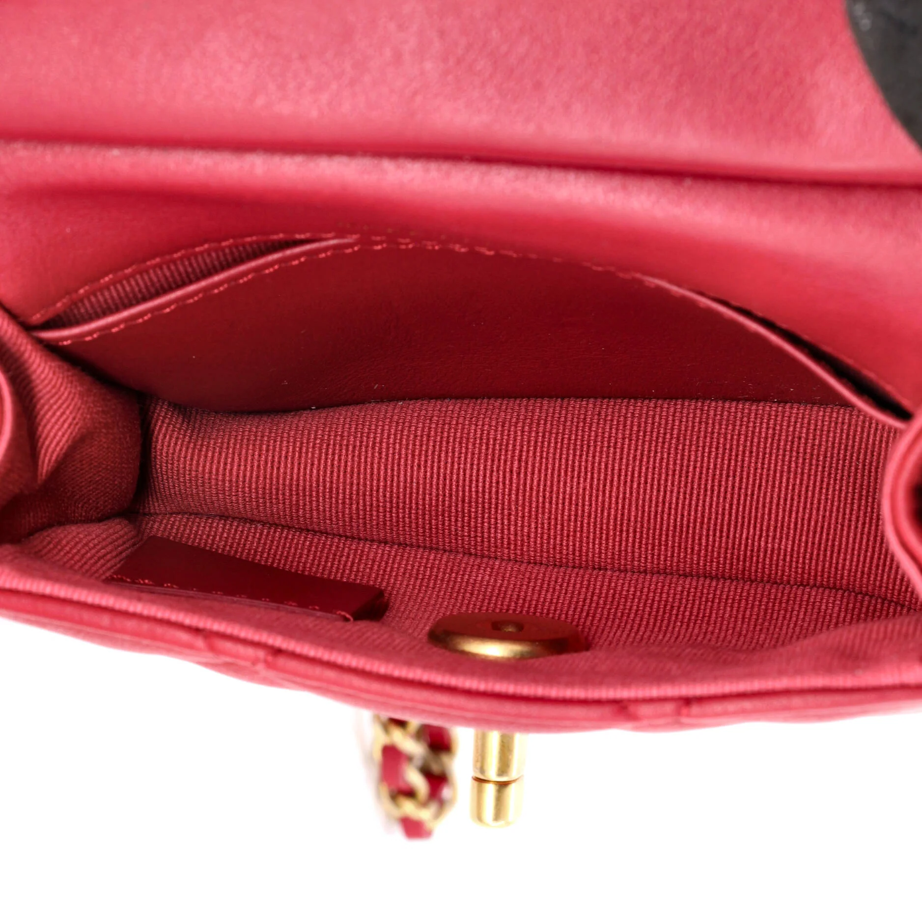 Lady Handle Flap Card Holder on Chain Quilted Calfskin - Image 6